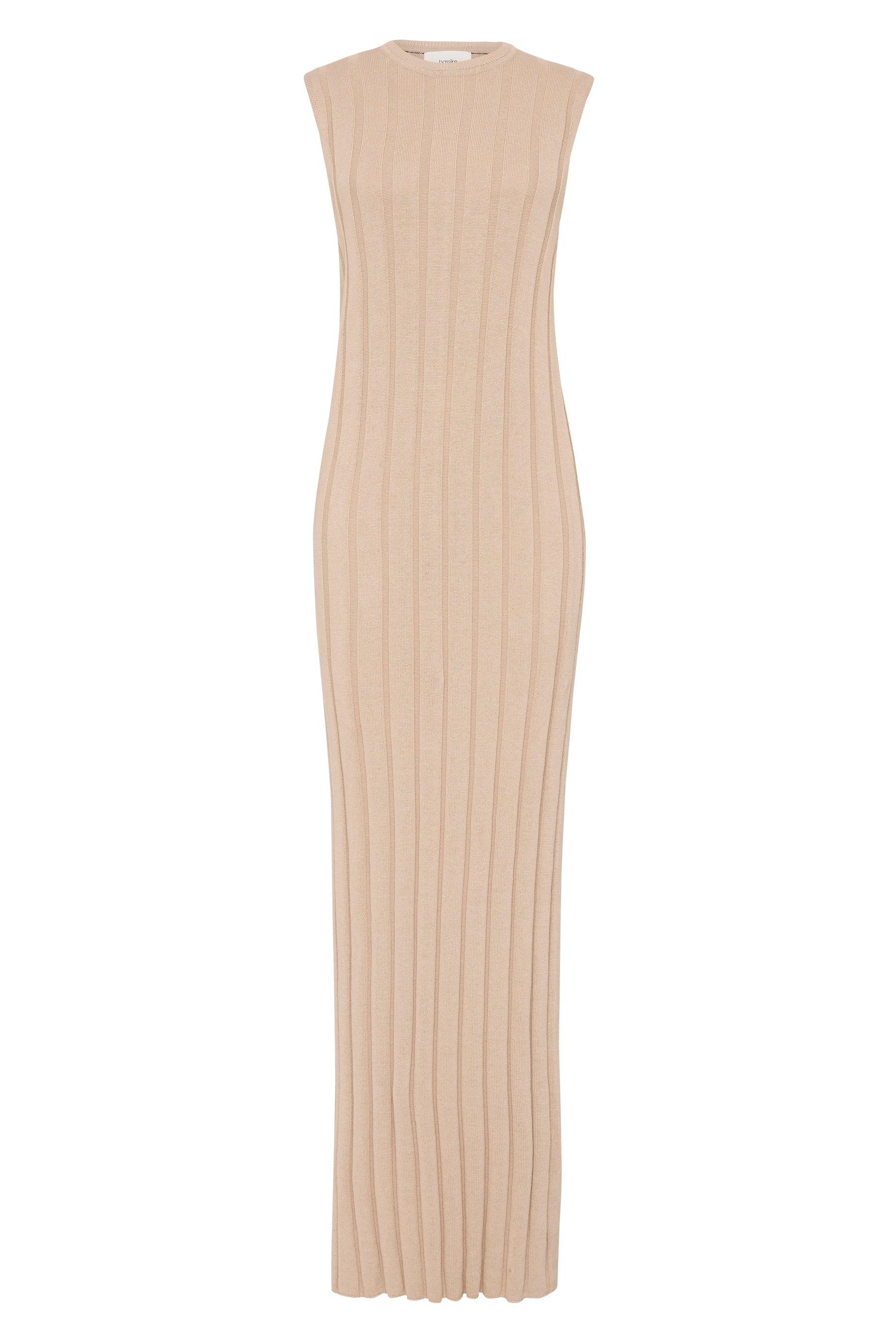 ribbed knit column dress