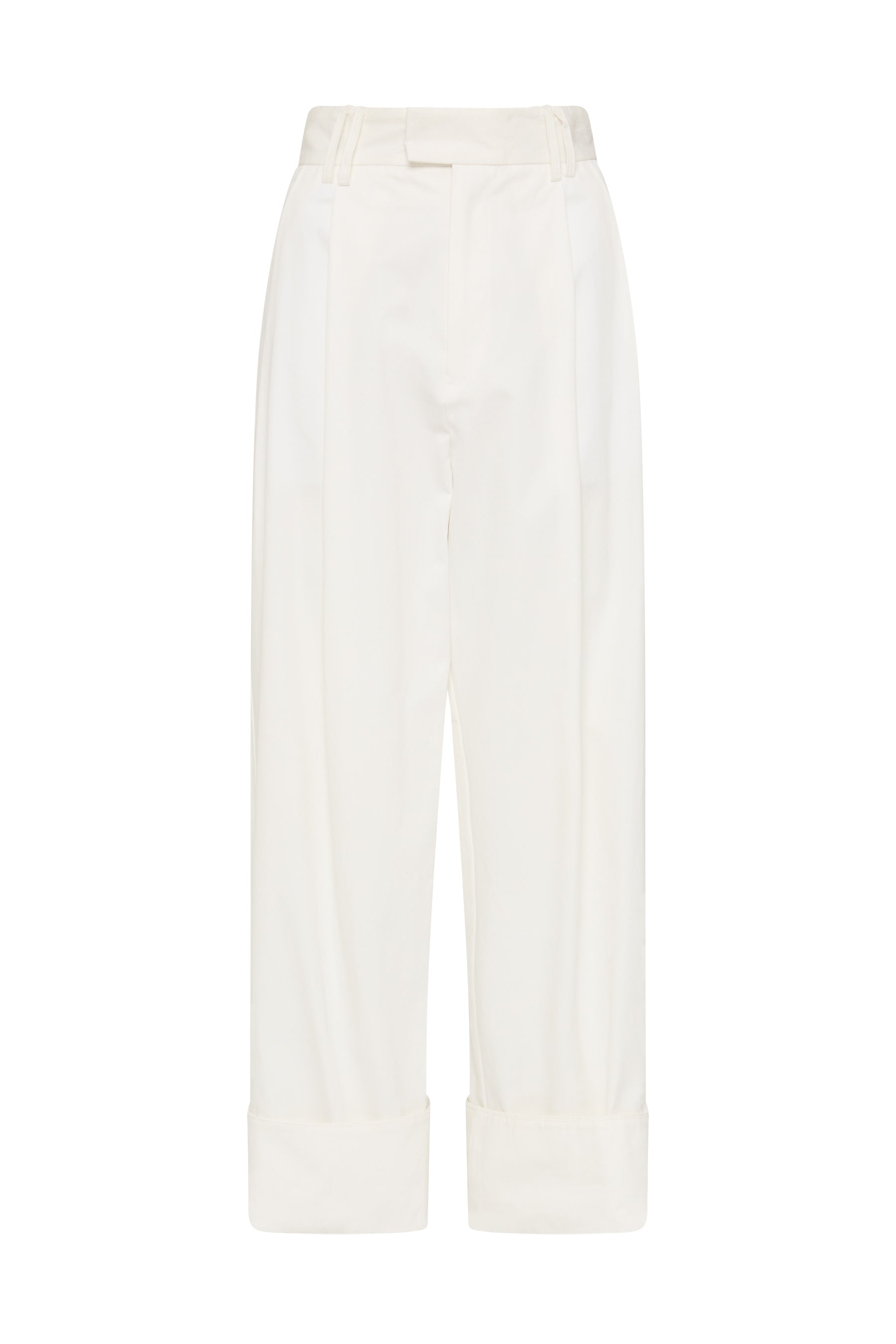 double cotton pleated pant