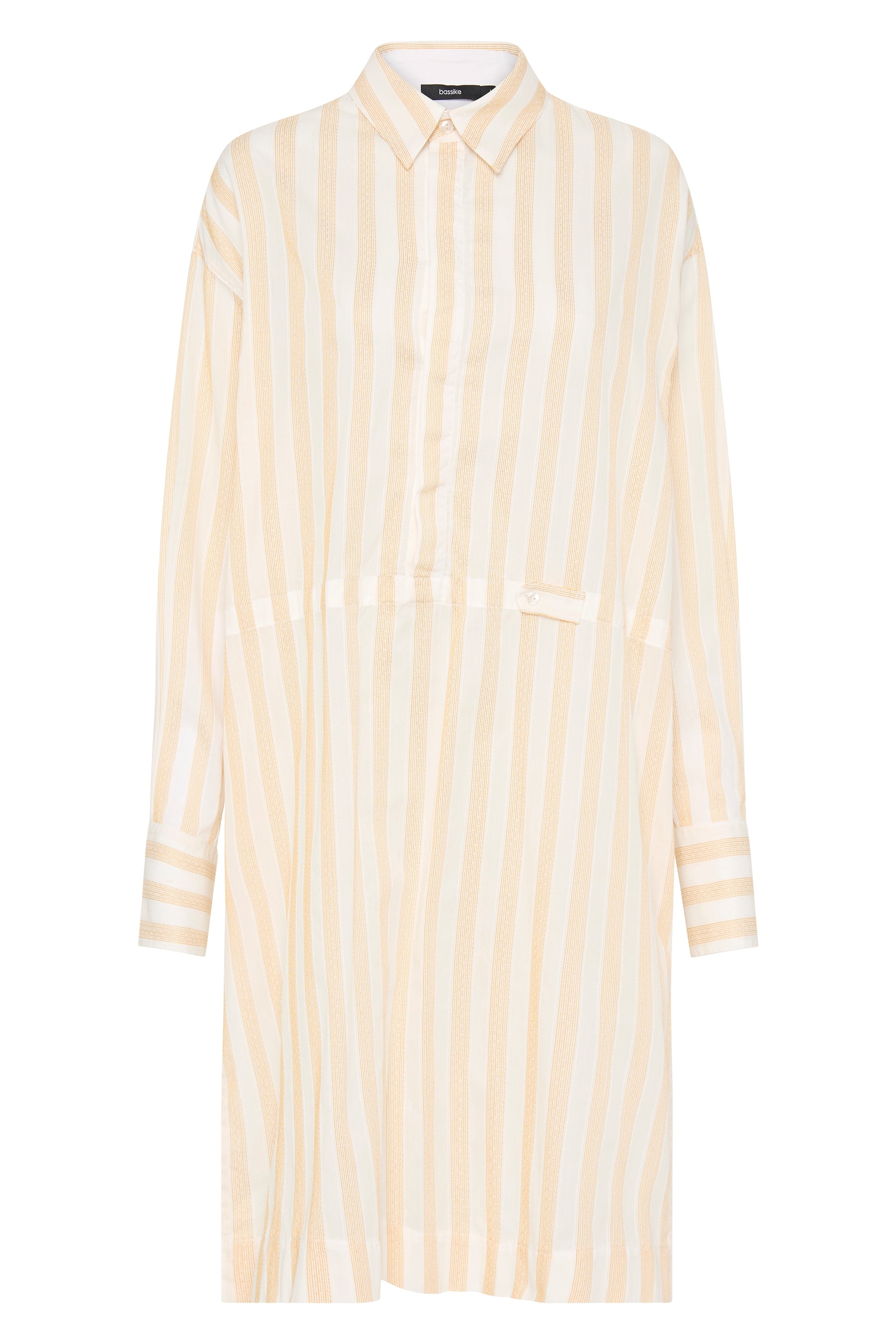 textured stripe shirt dress