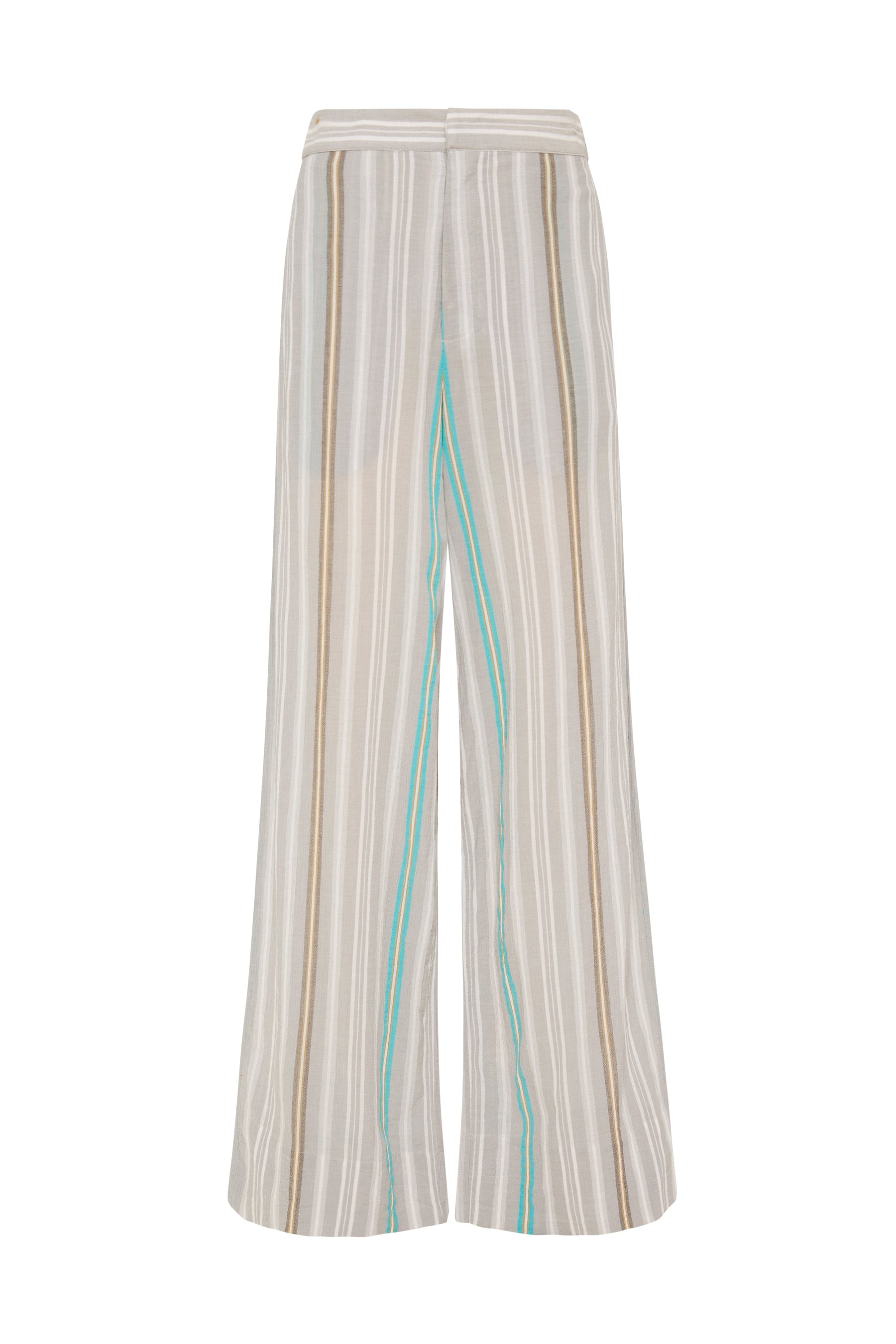 stripe gauze wide leg pant