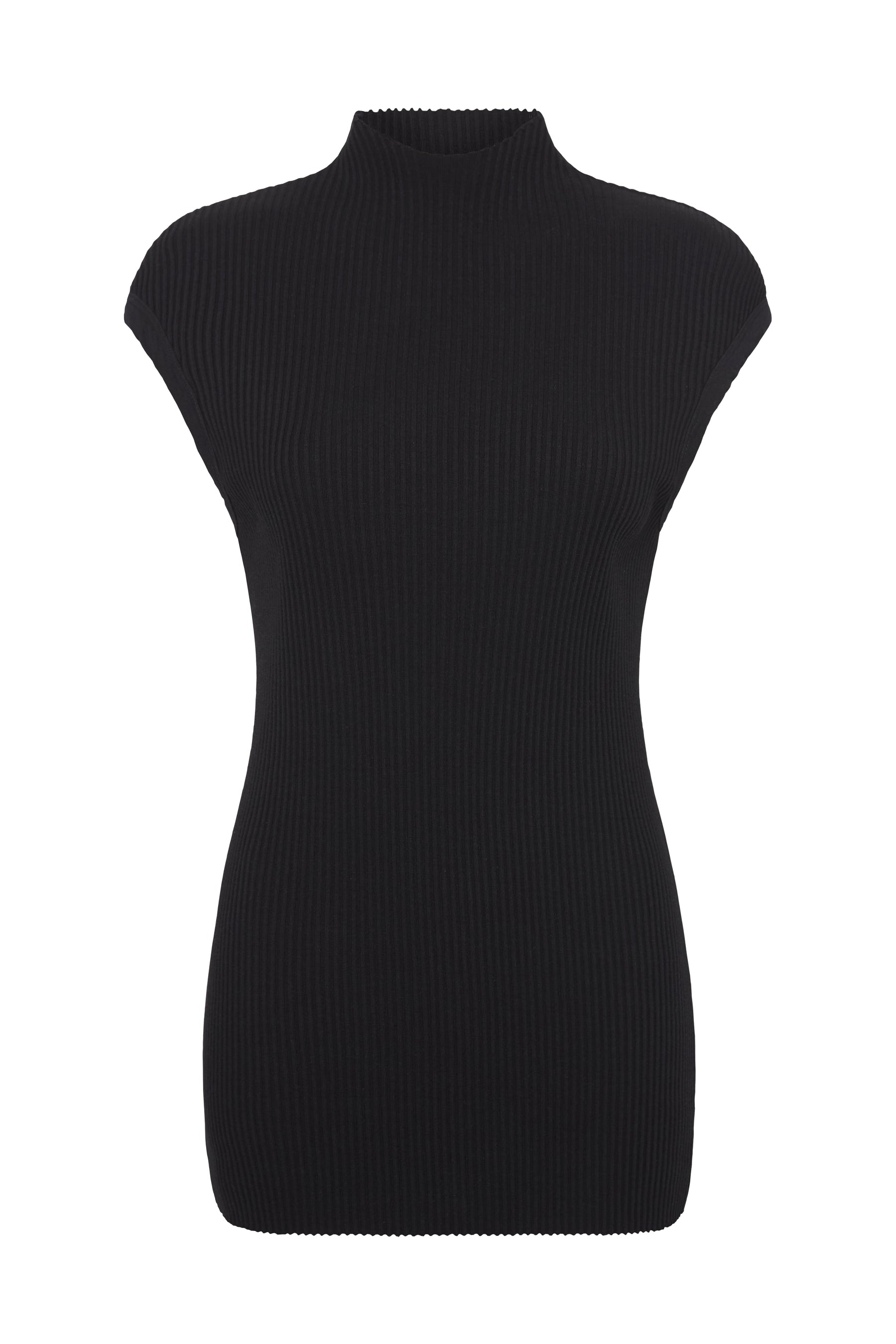 raised neck drapey rib tank