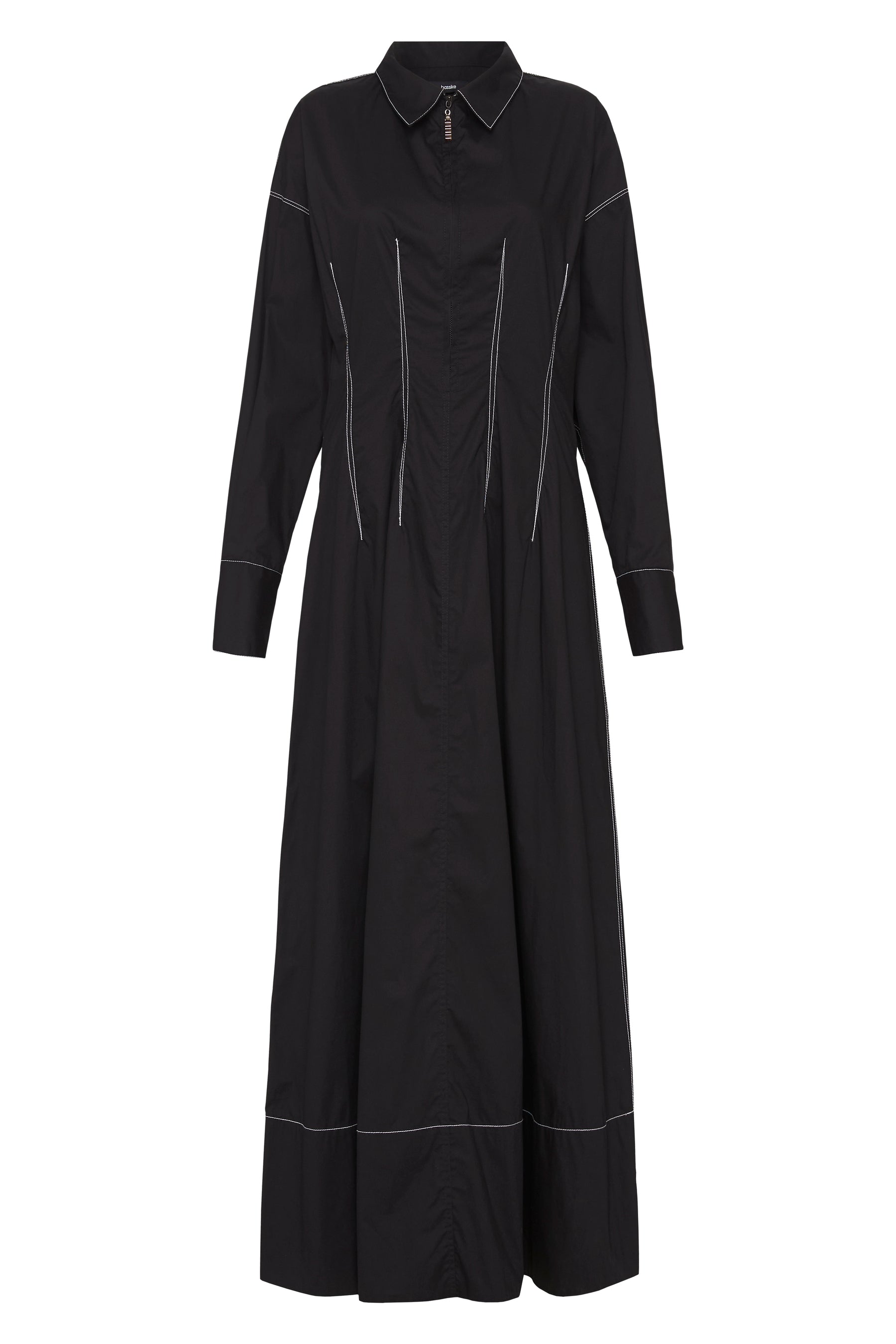 poplin darted shirt dress