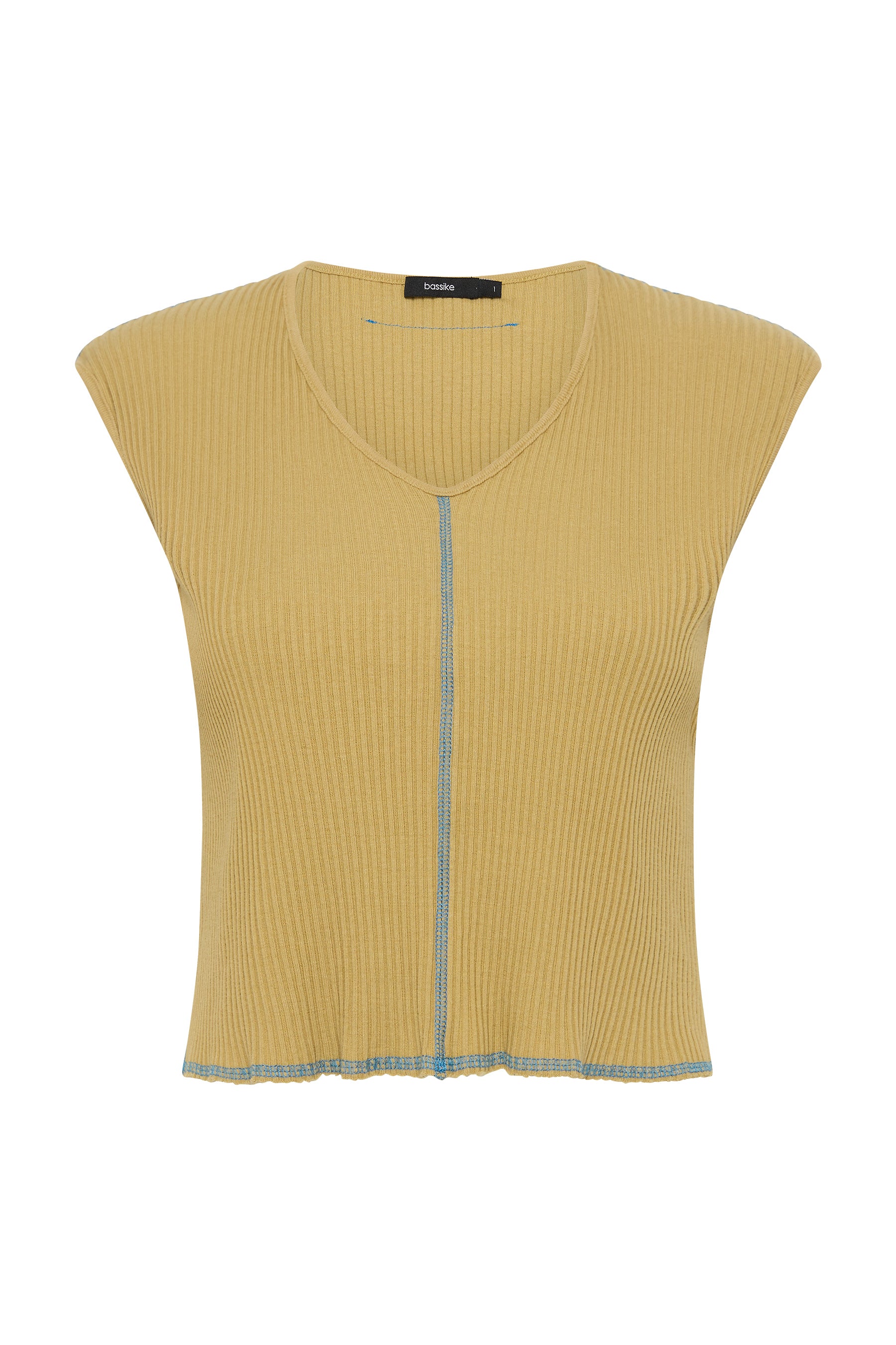 contrast drapey rib v neck tank