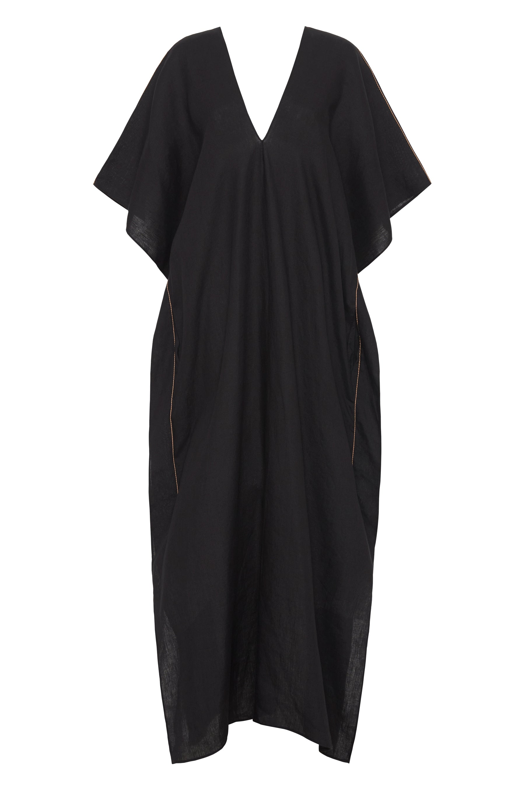 linen v neck beach dress