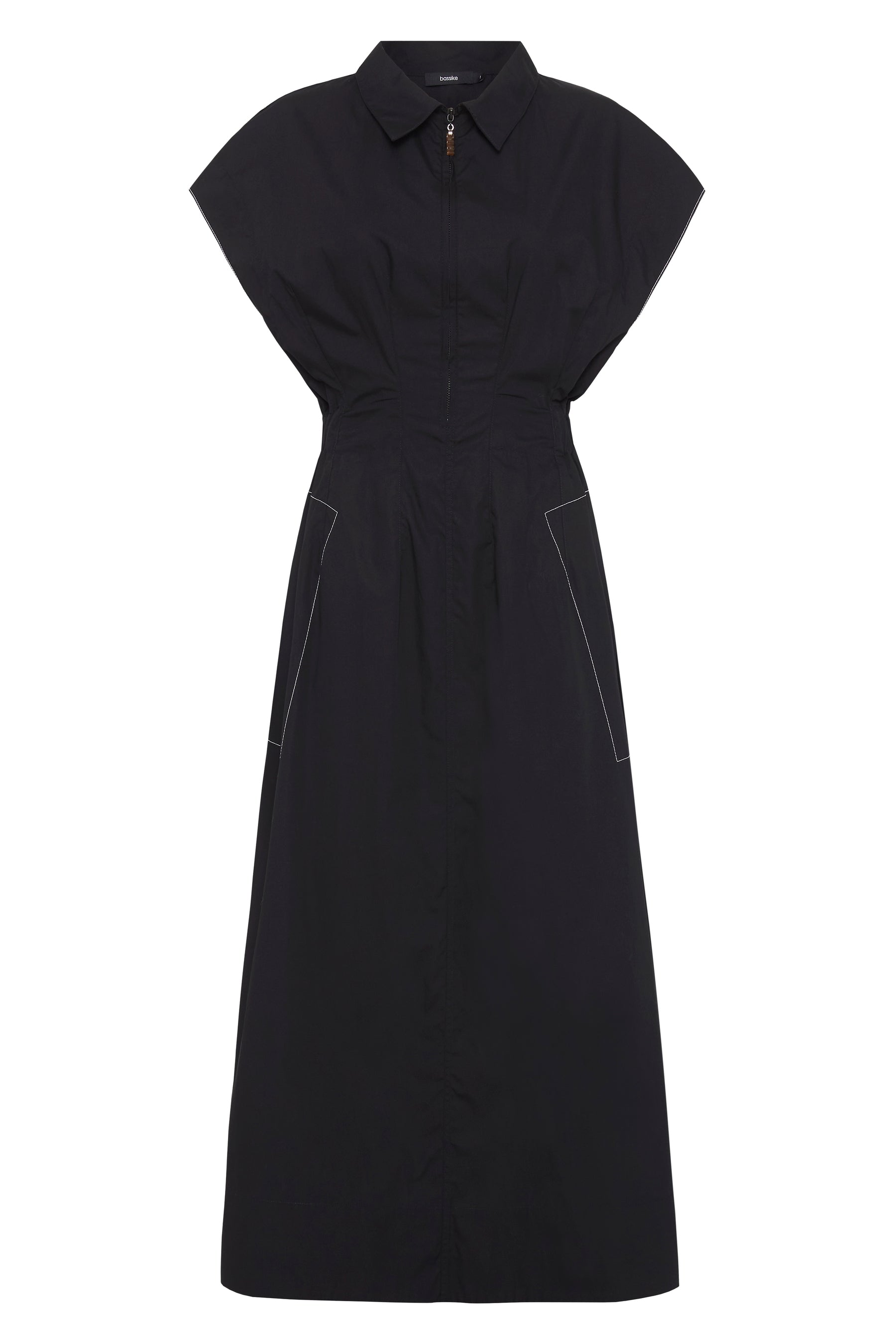 darted cotton shirt dress
