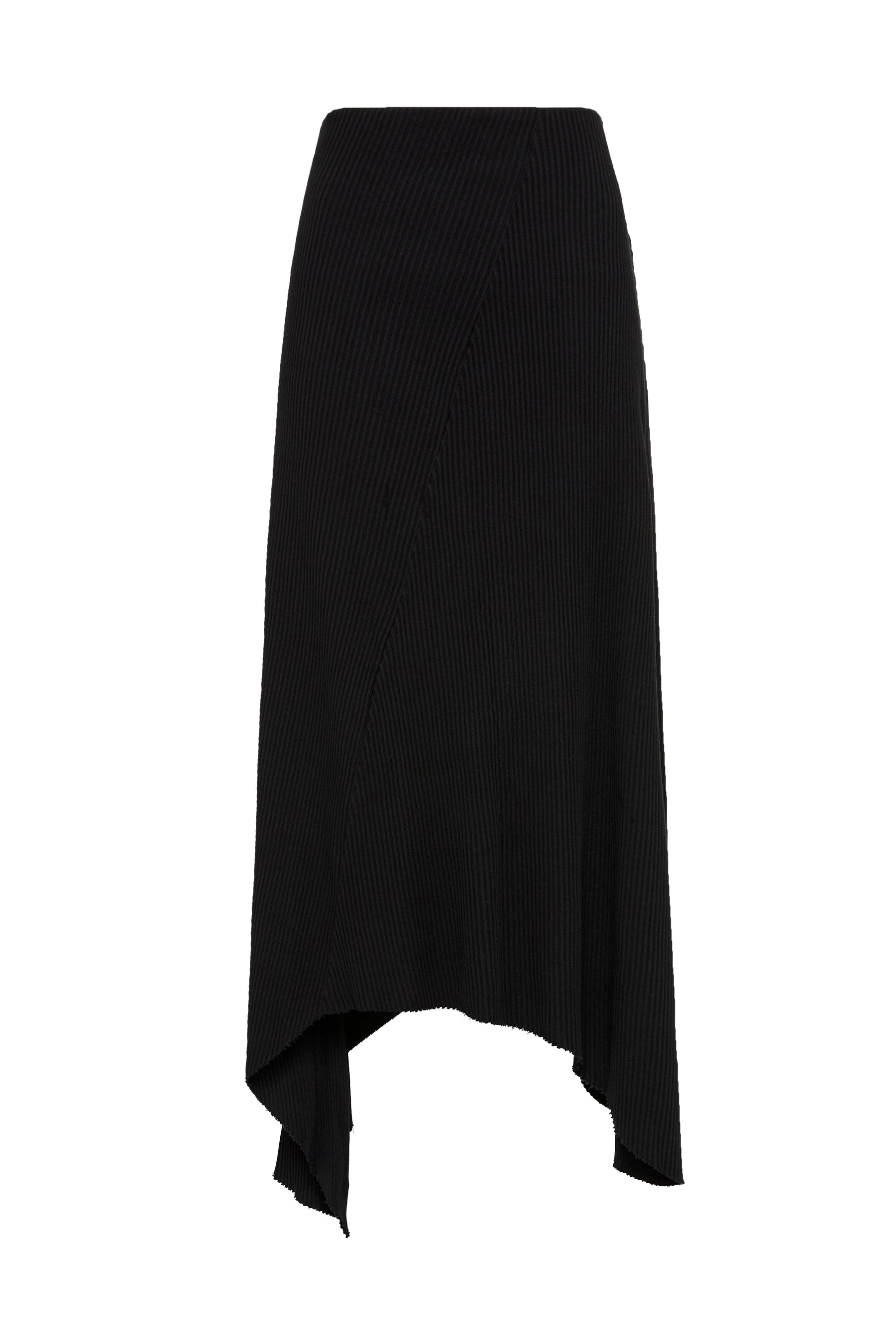panelled drapey rib skirt