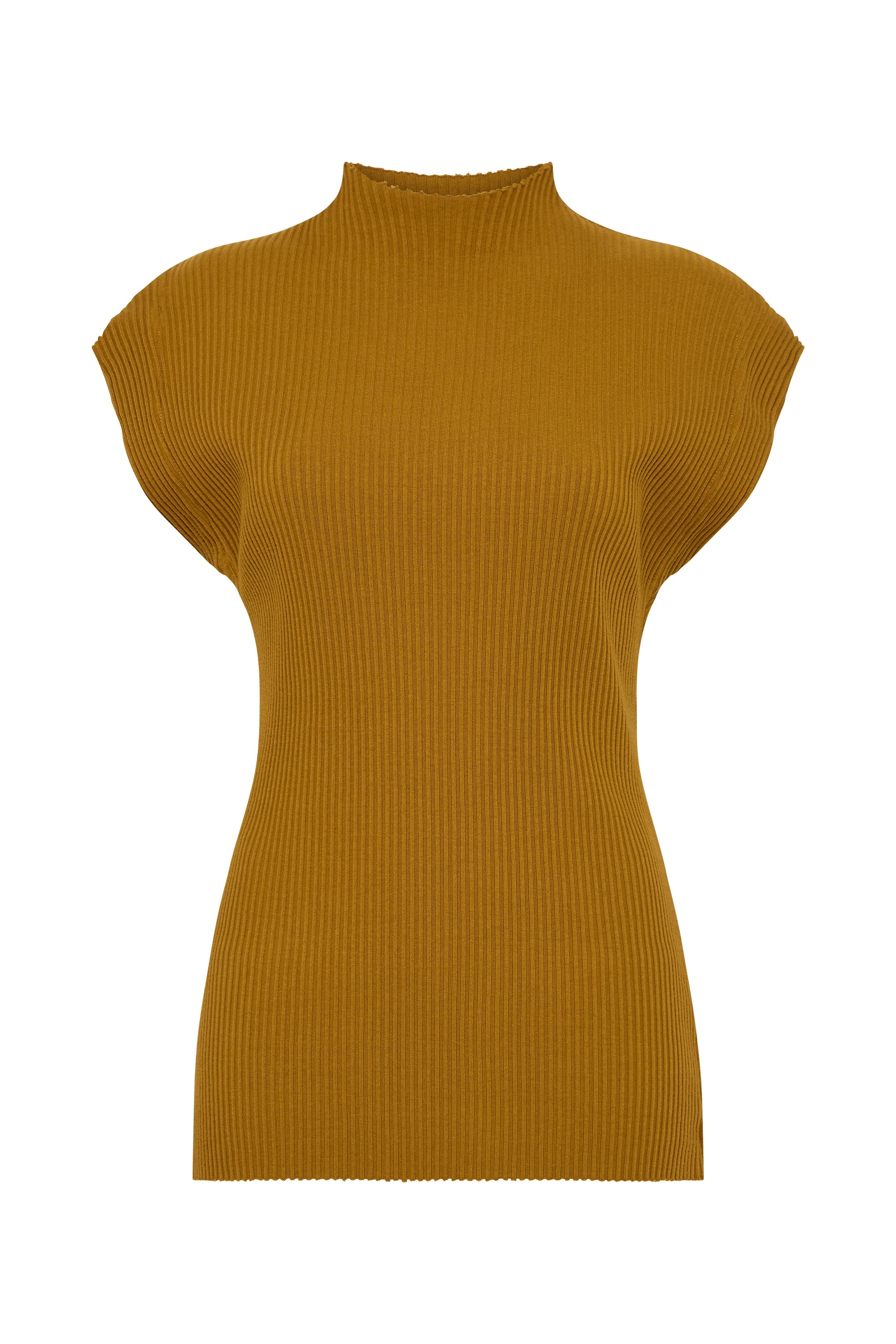 raised neck drapey rib tank