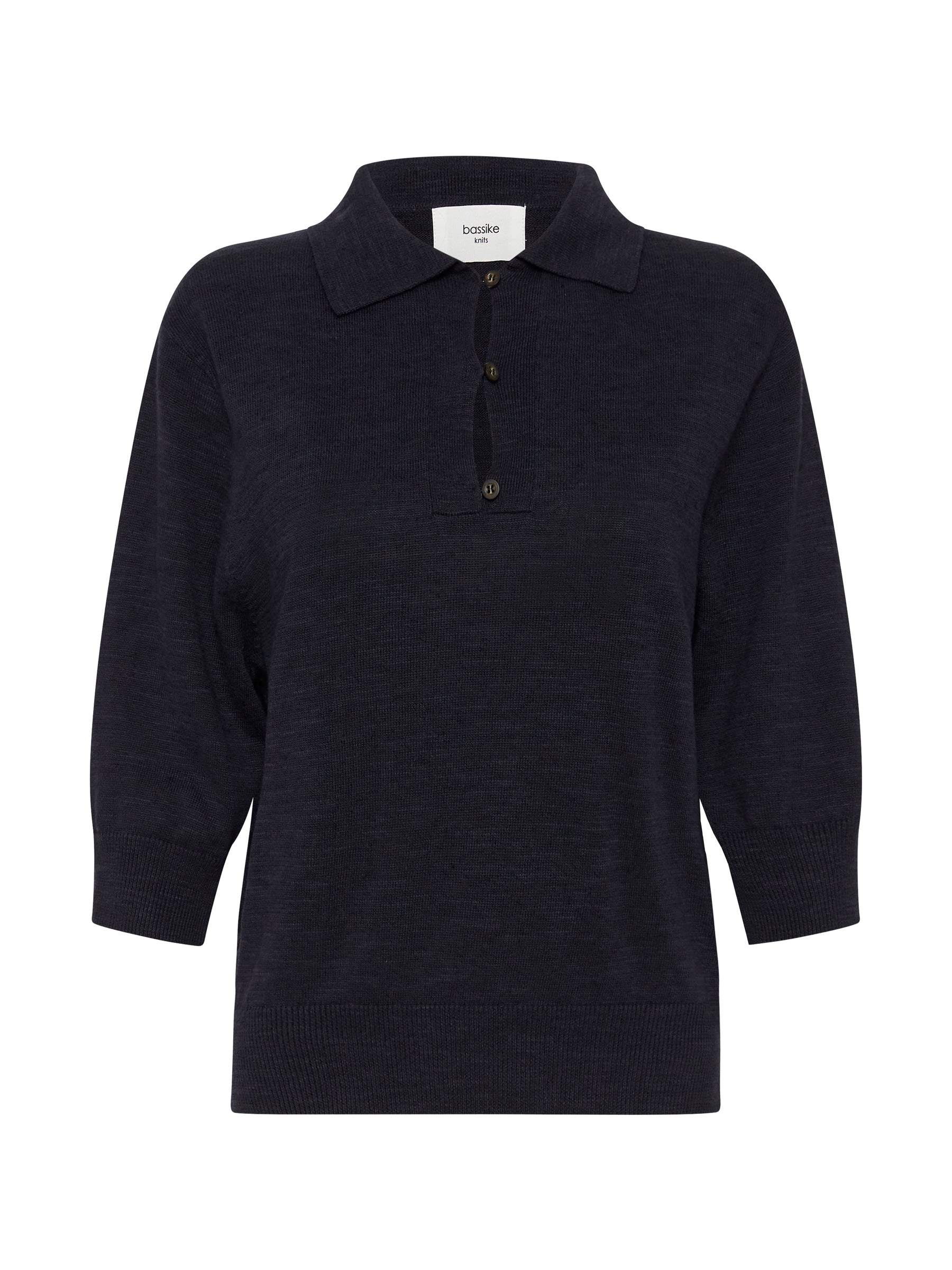 placket front polo knit