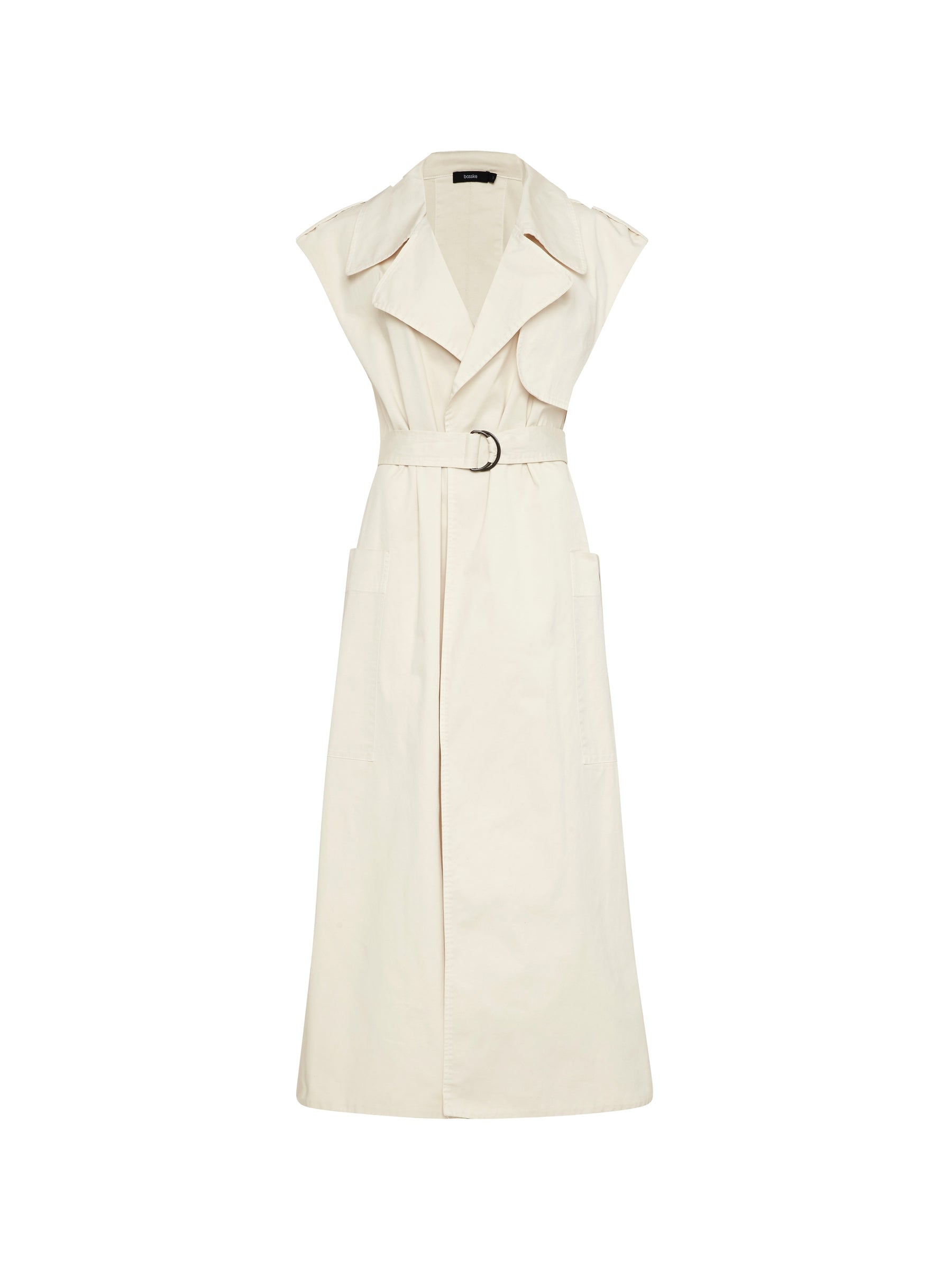 oversized sleeveless trench