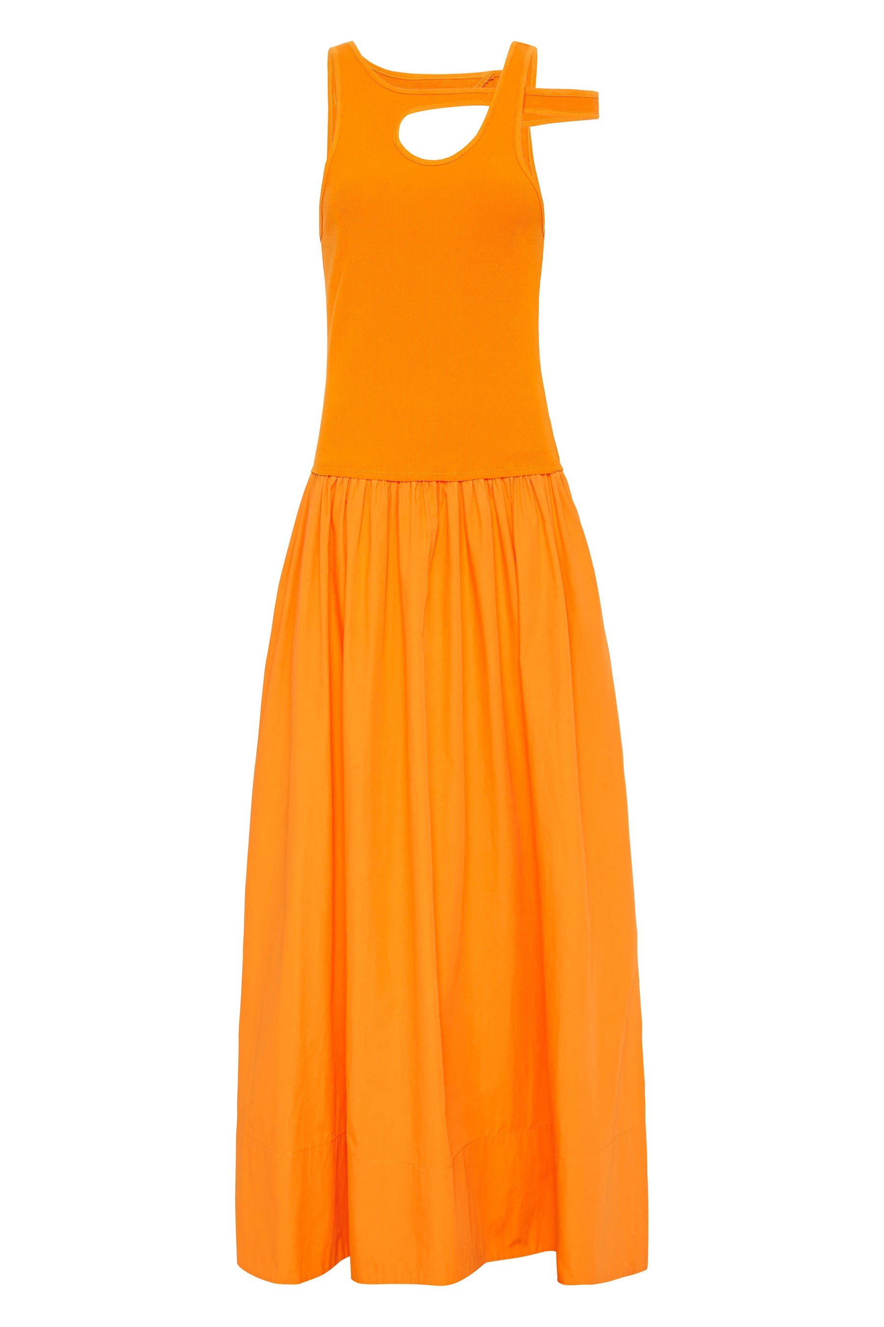 crossover contrast tank dress