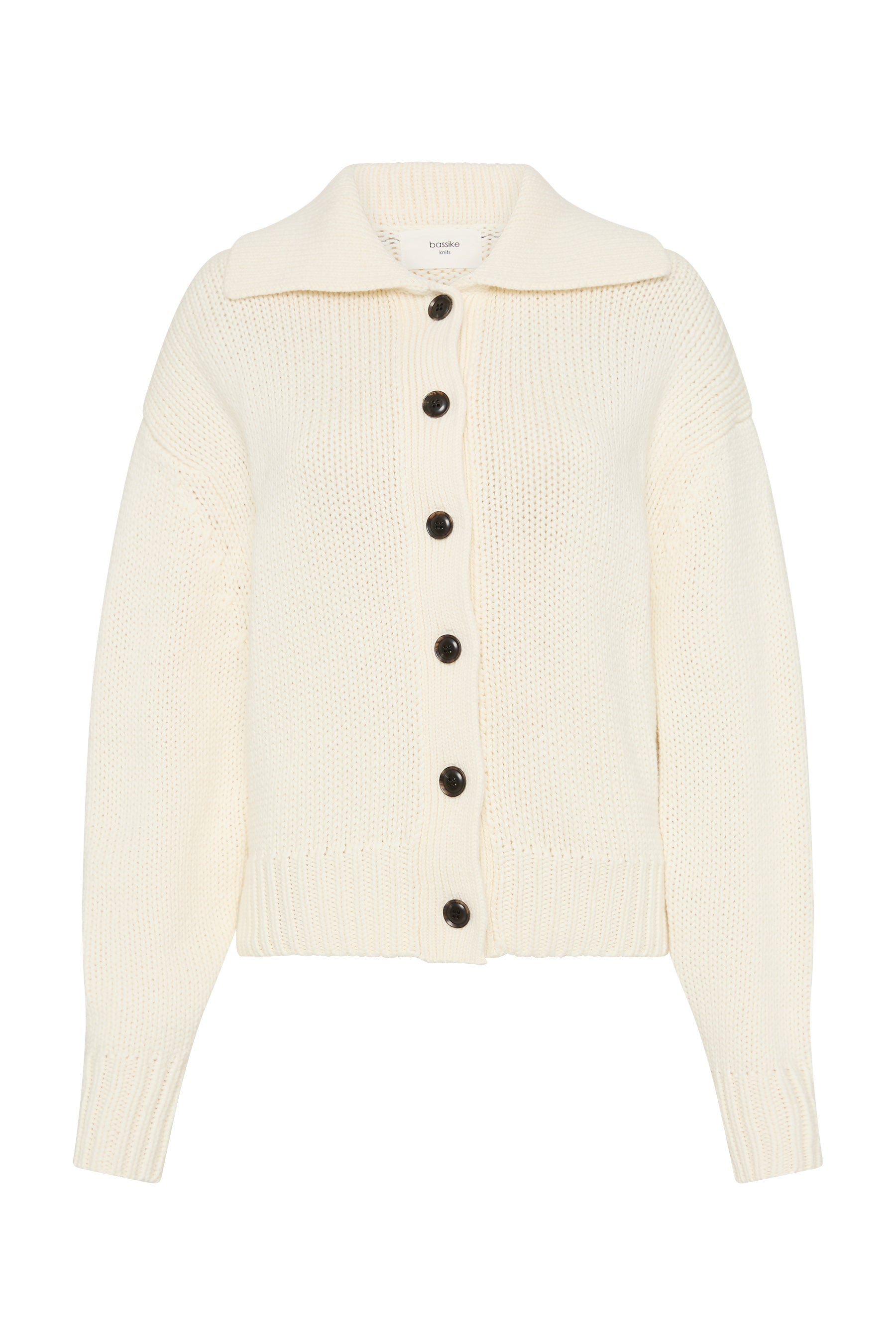 cotton merino polo cardigan
