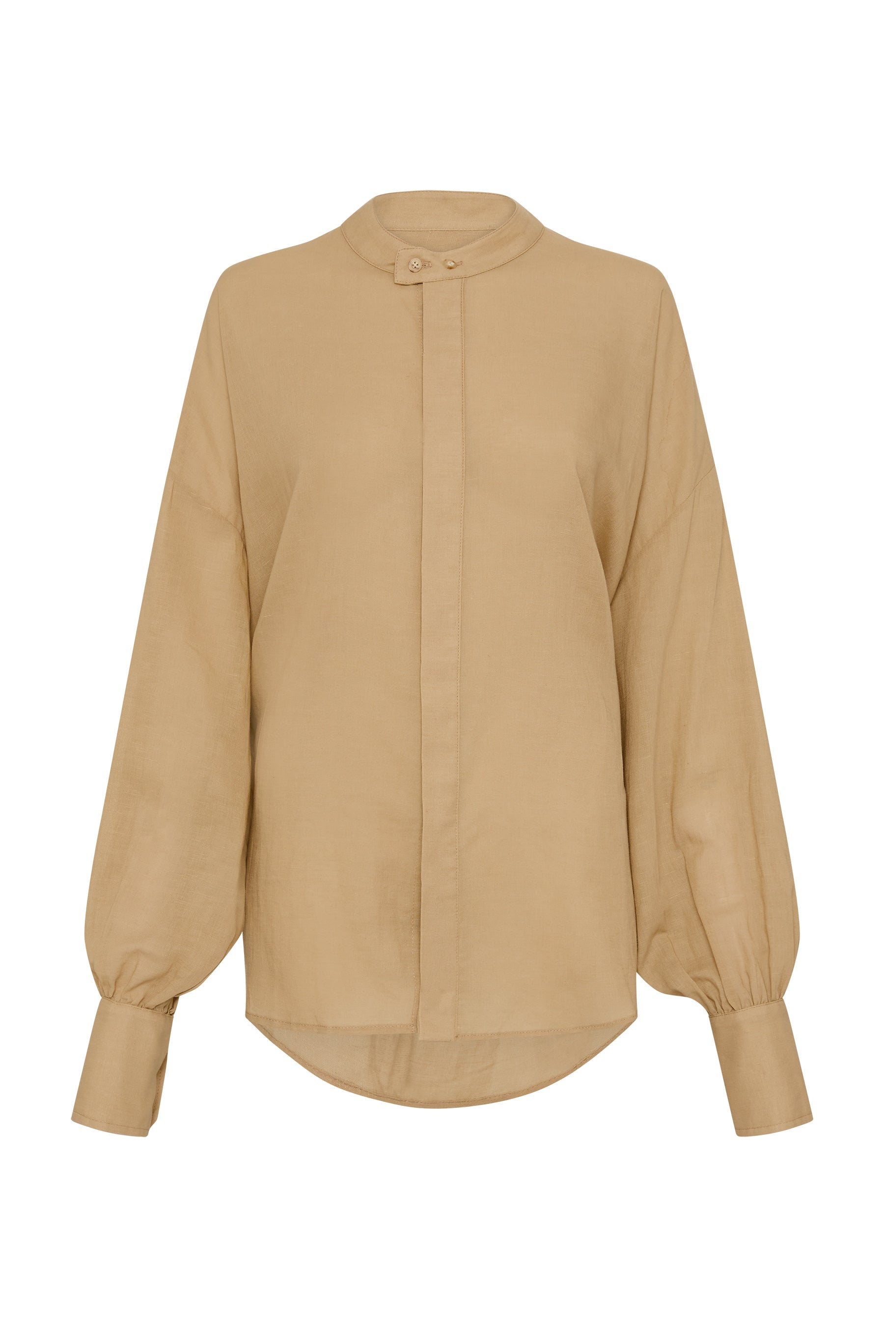 cotton linen open neck shirt