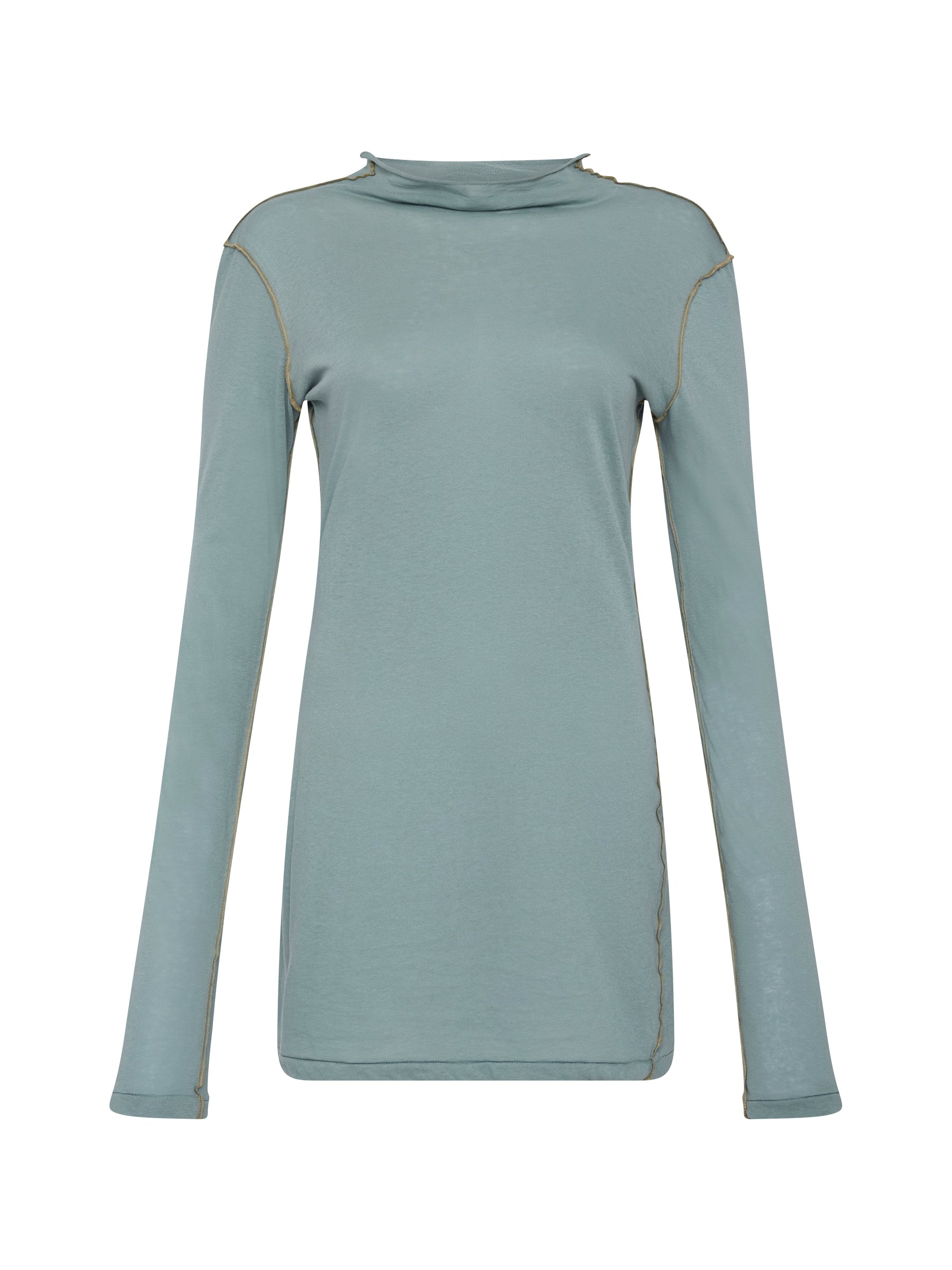 longerline raised neck t.shirt