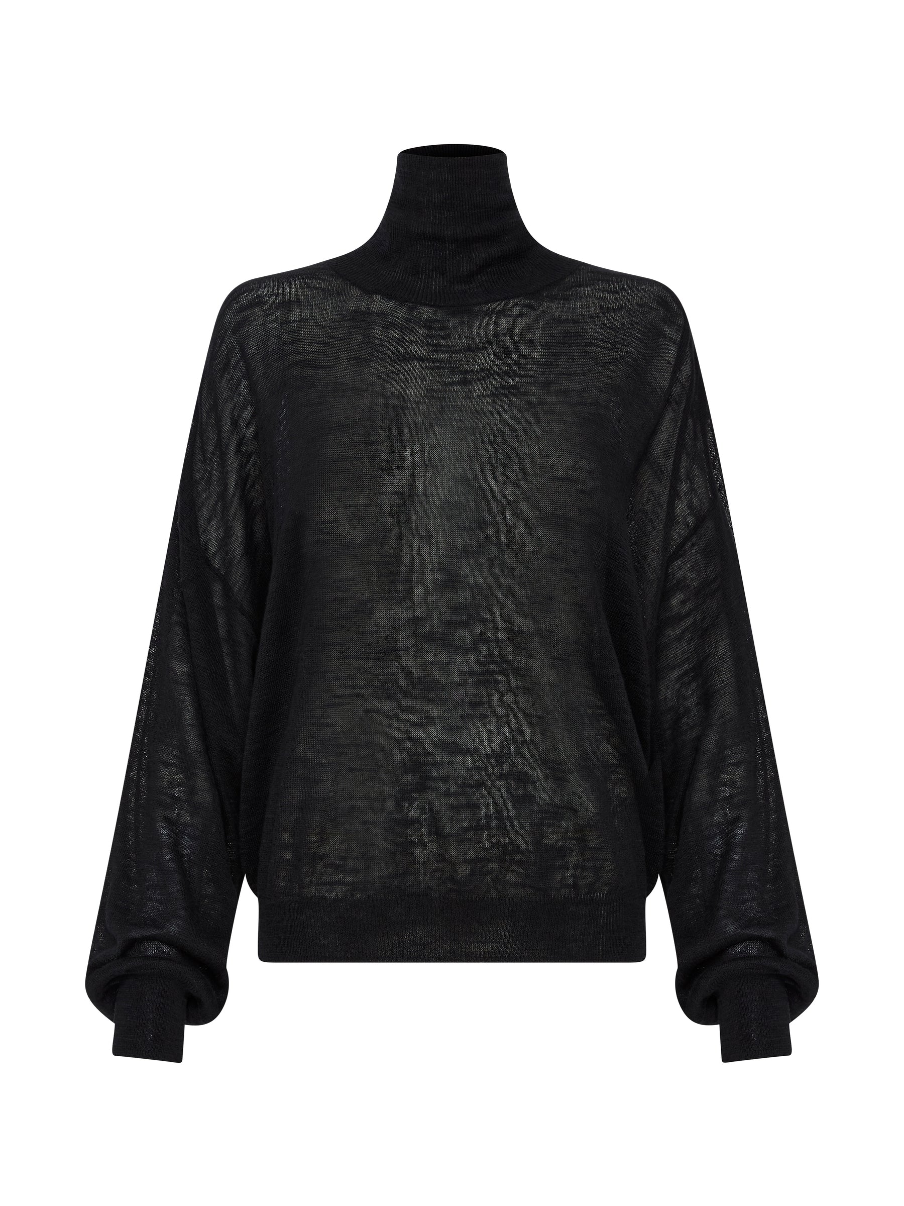 cotton linen turtleneck knit