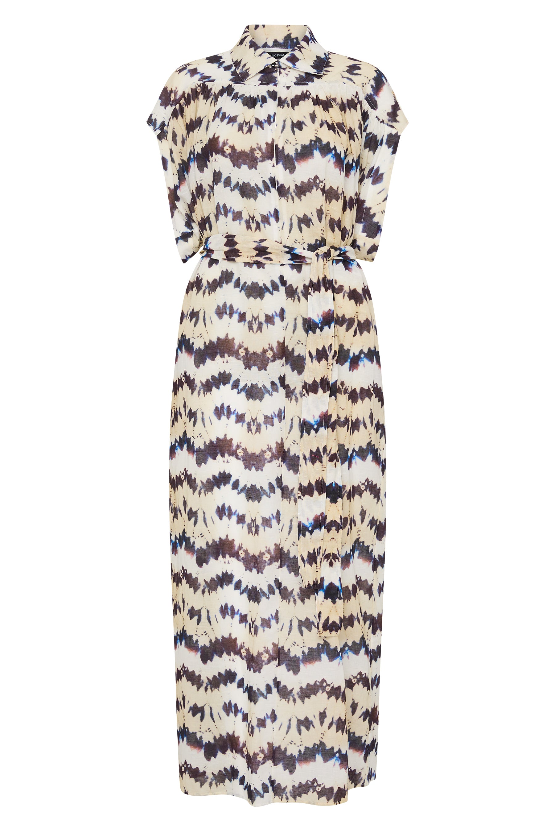 printed yoke detail dress