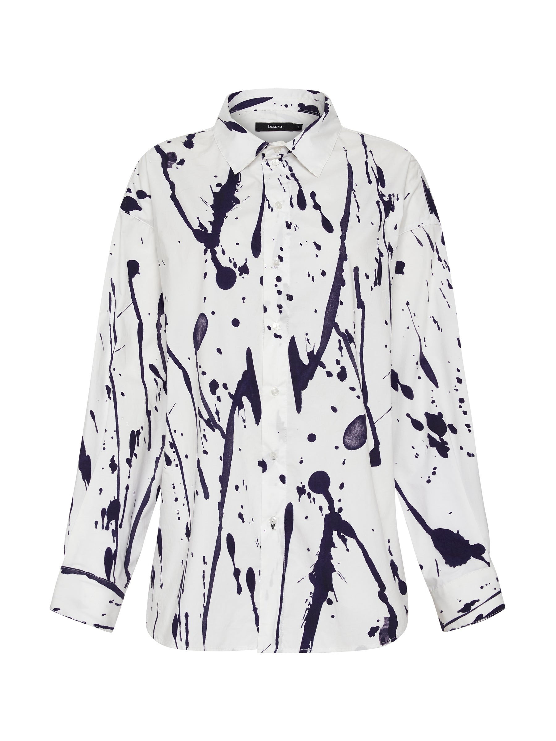 splatter print cotton shirt