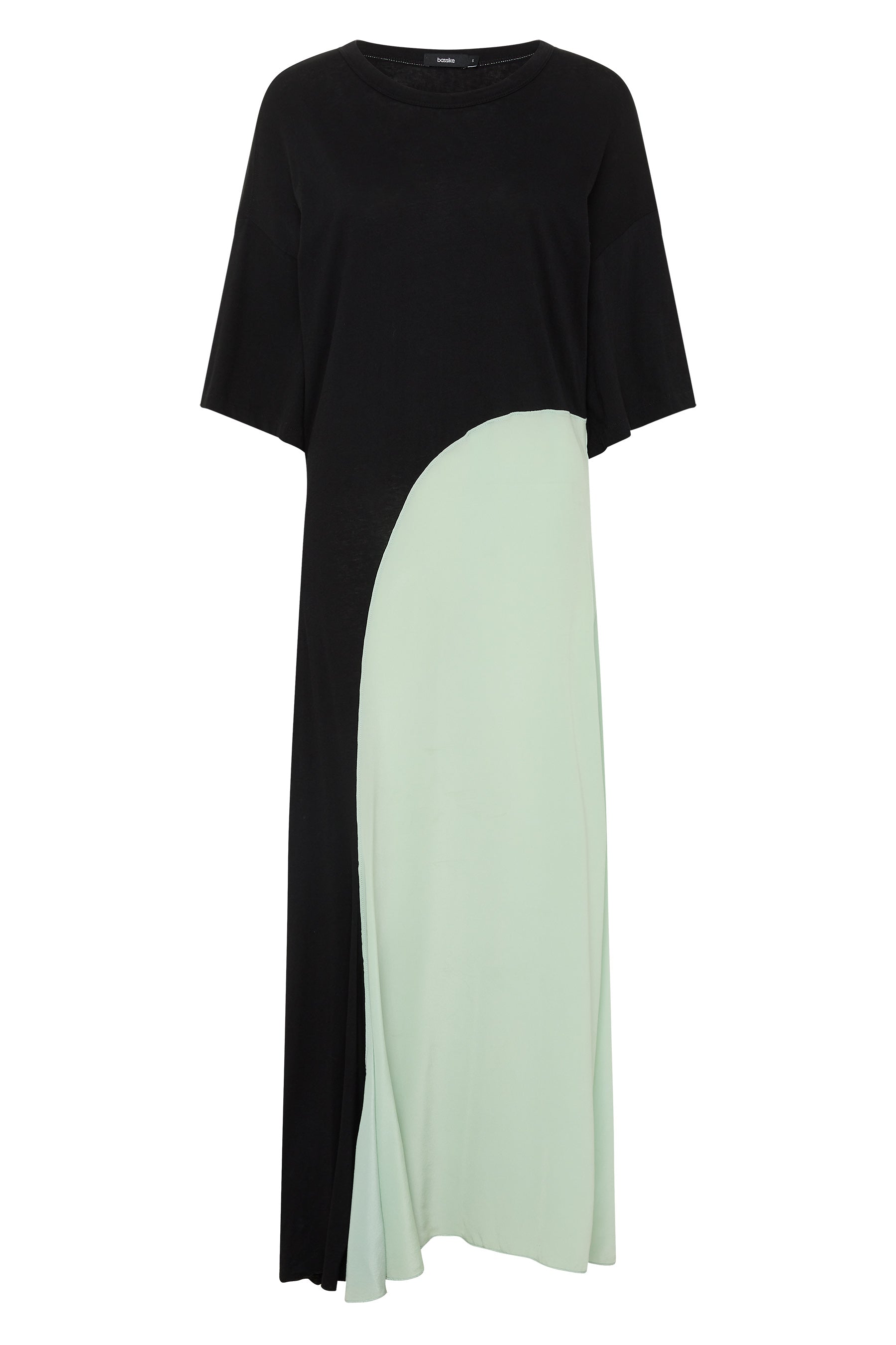 contrast detail short sleeve dress