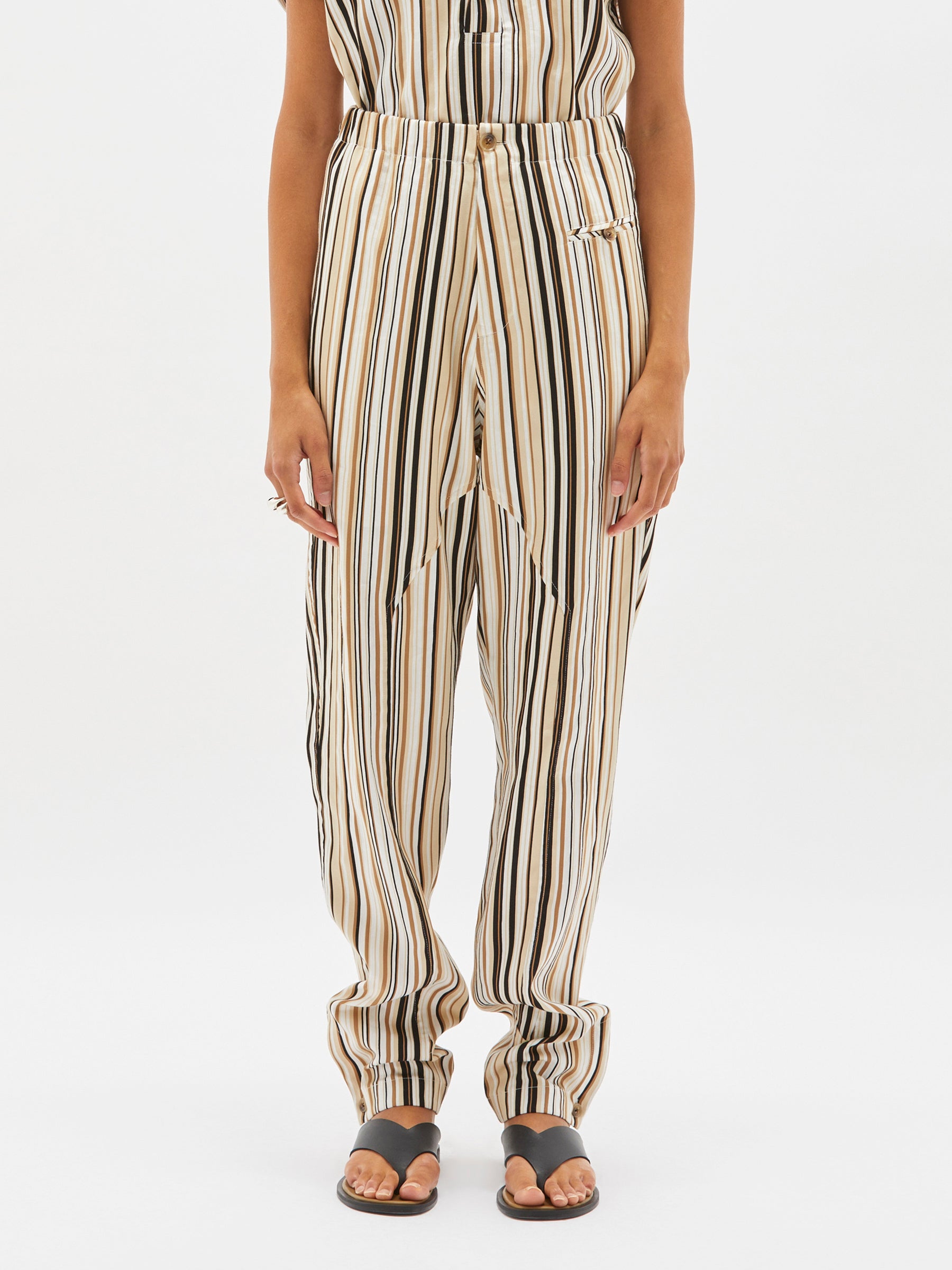 stripe gusset detail pant