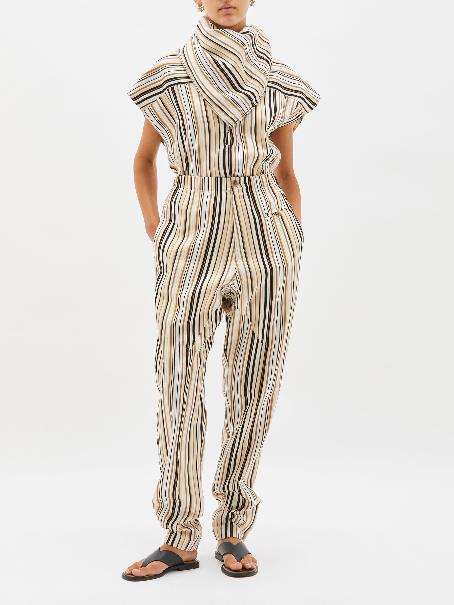 stripe gusset detail pant