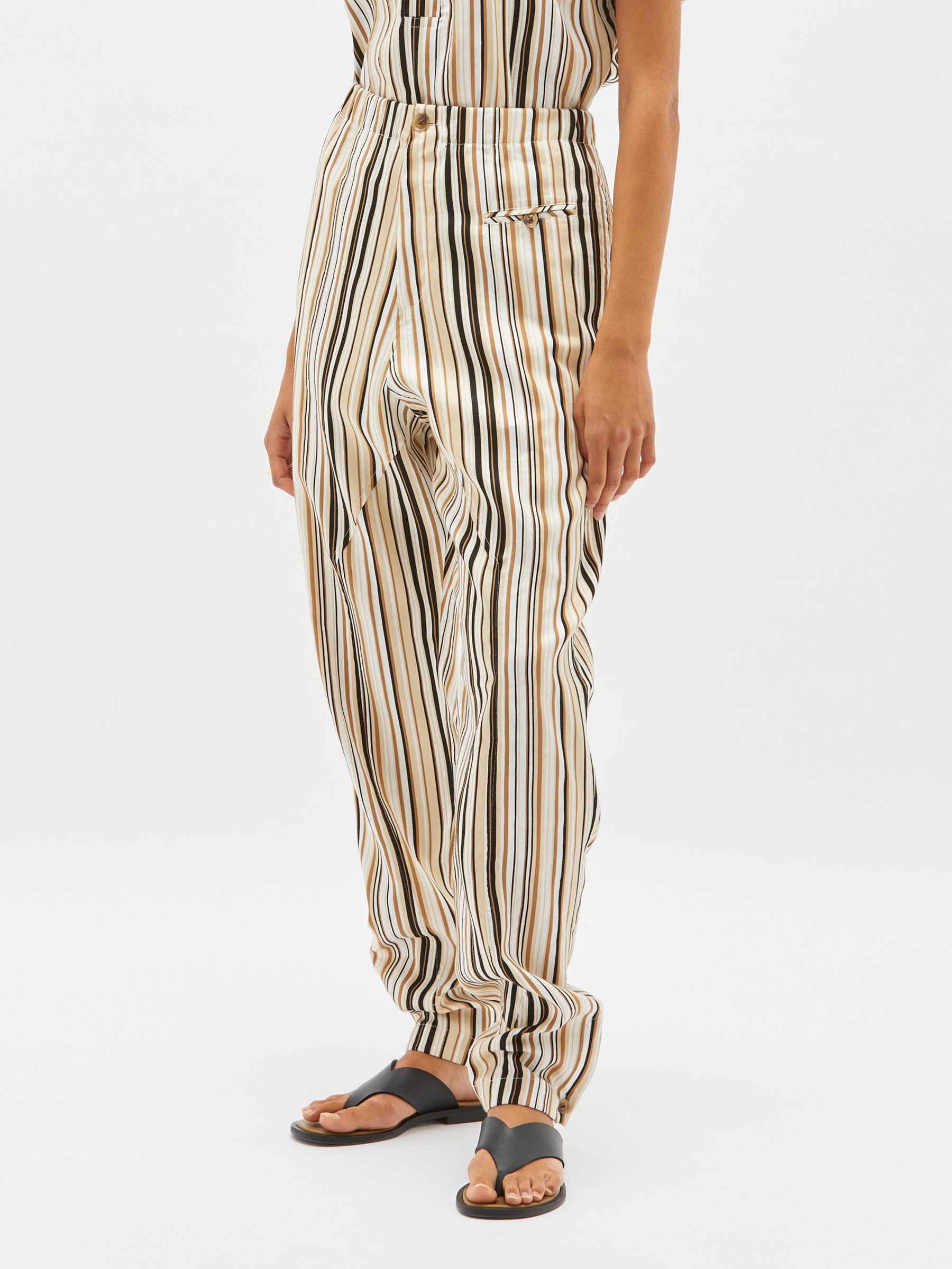 stripe gusset detail pant