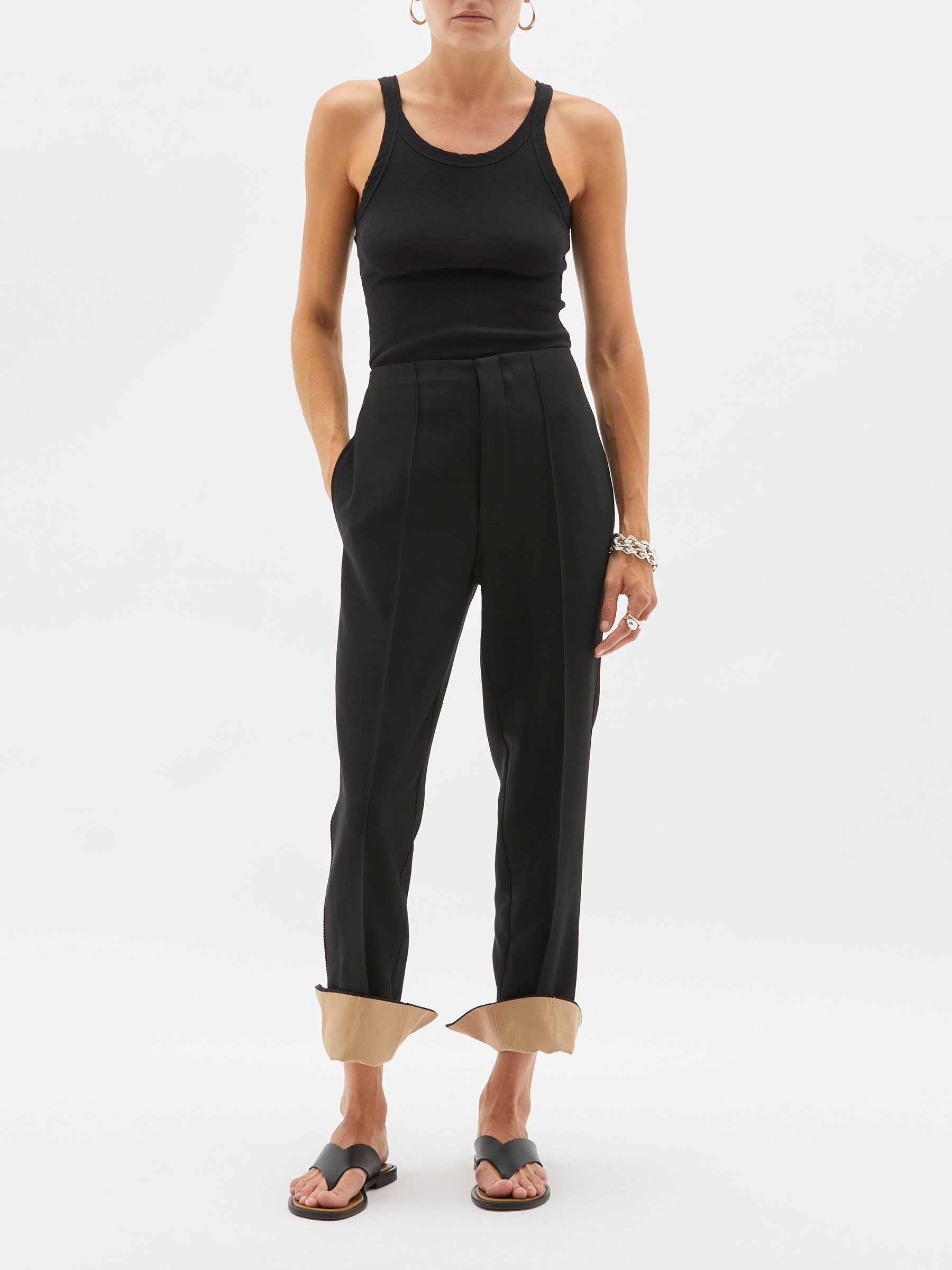 crepe bandless crop pant