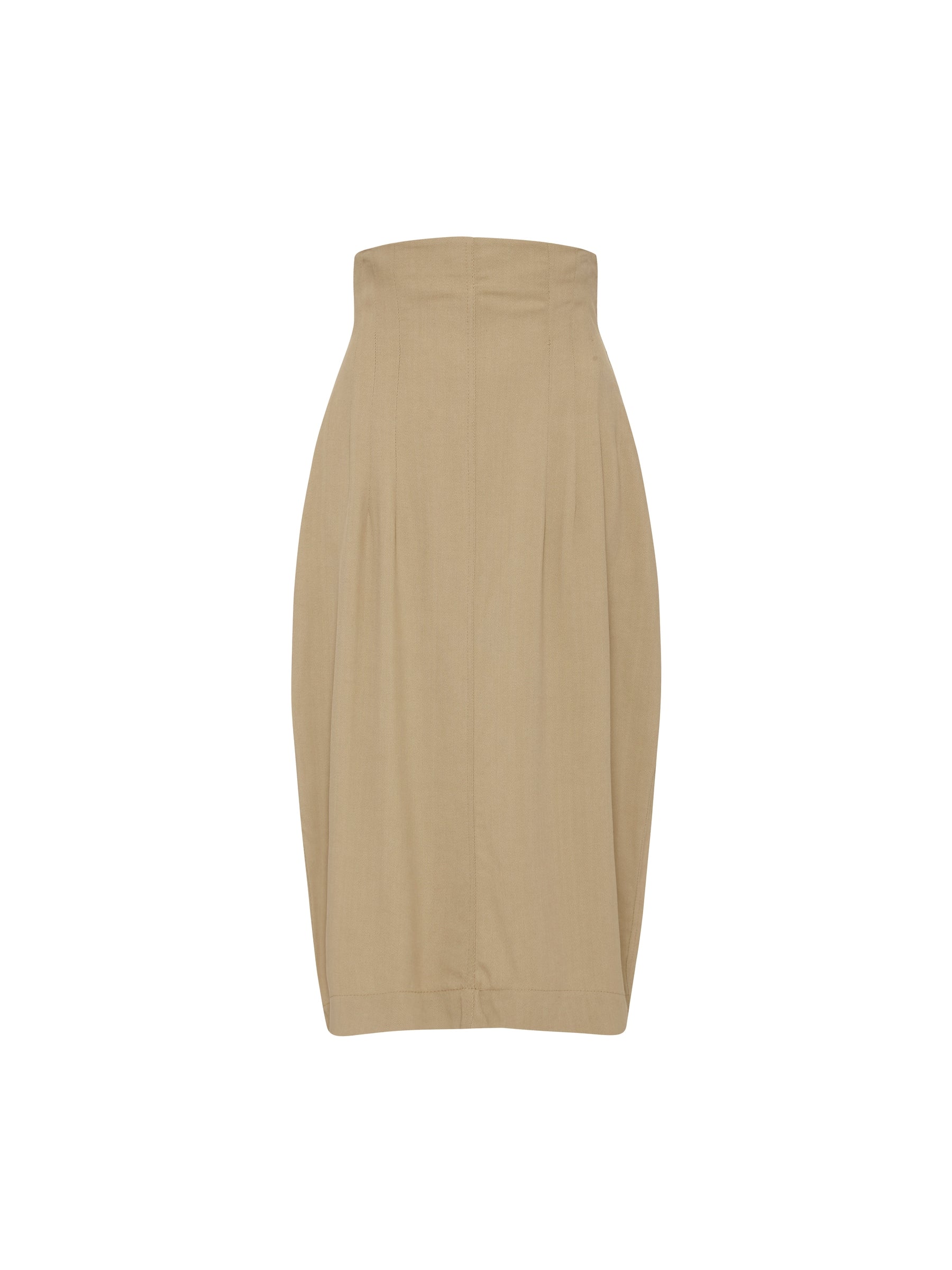 twill pleat detail skirt