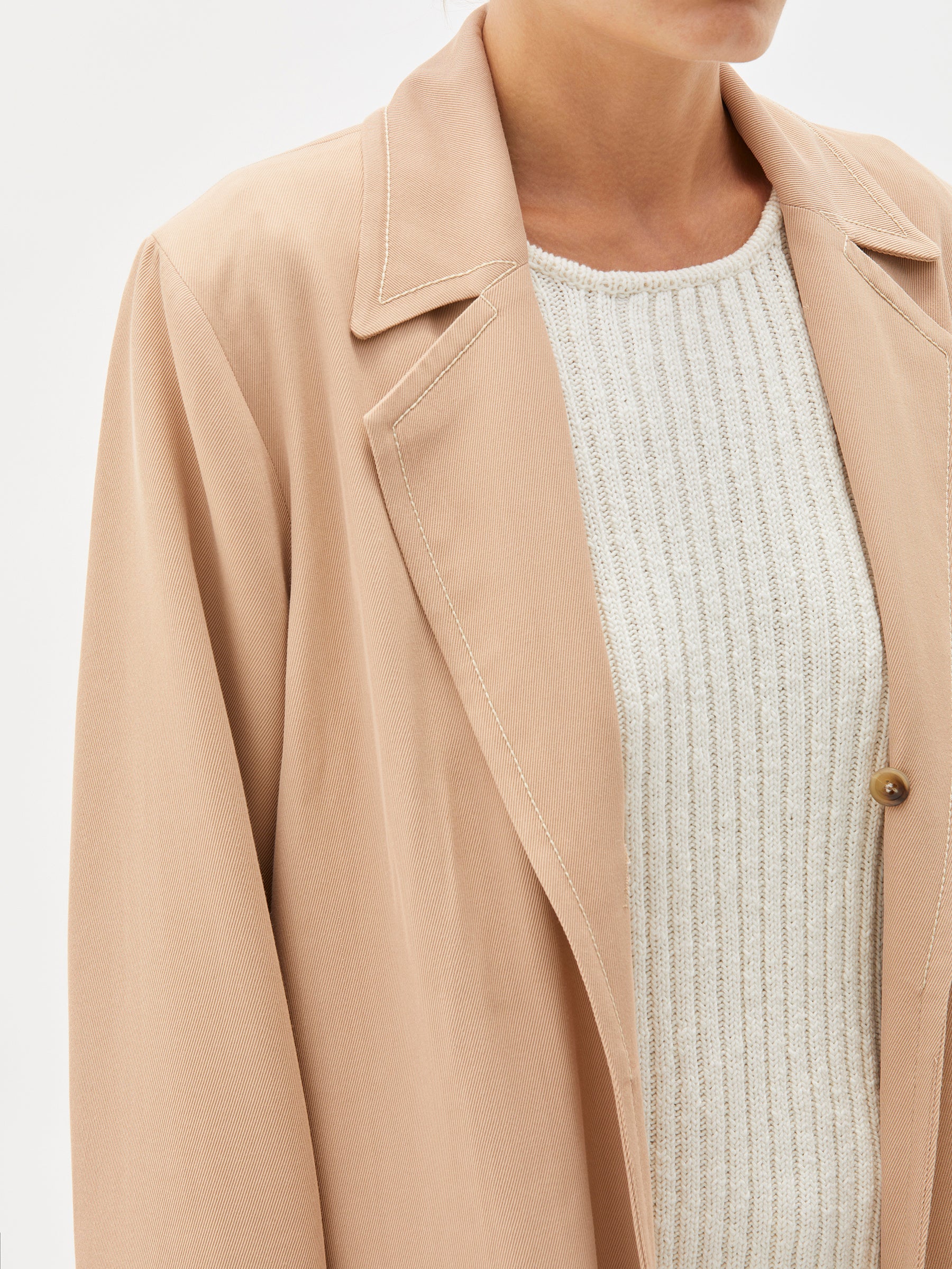 viscose twill travel trench