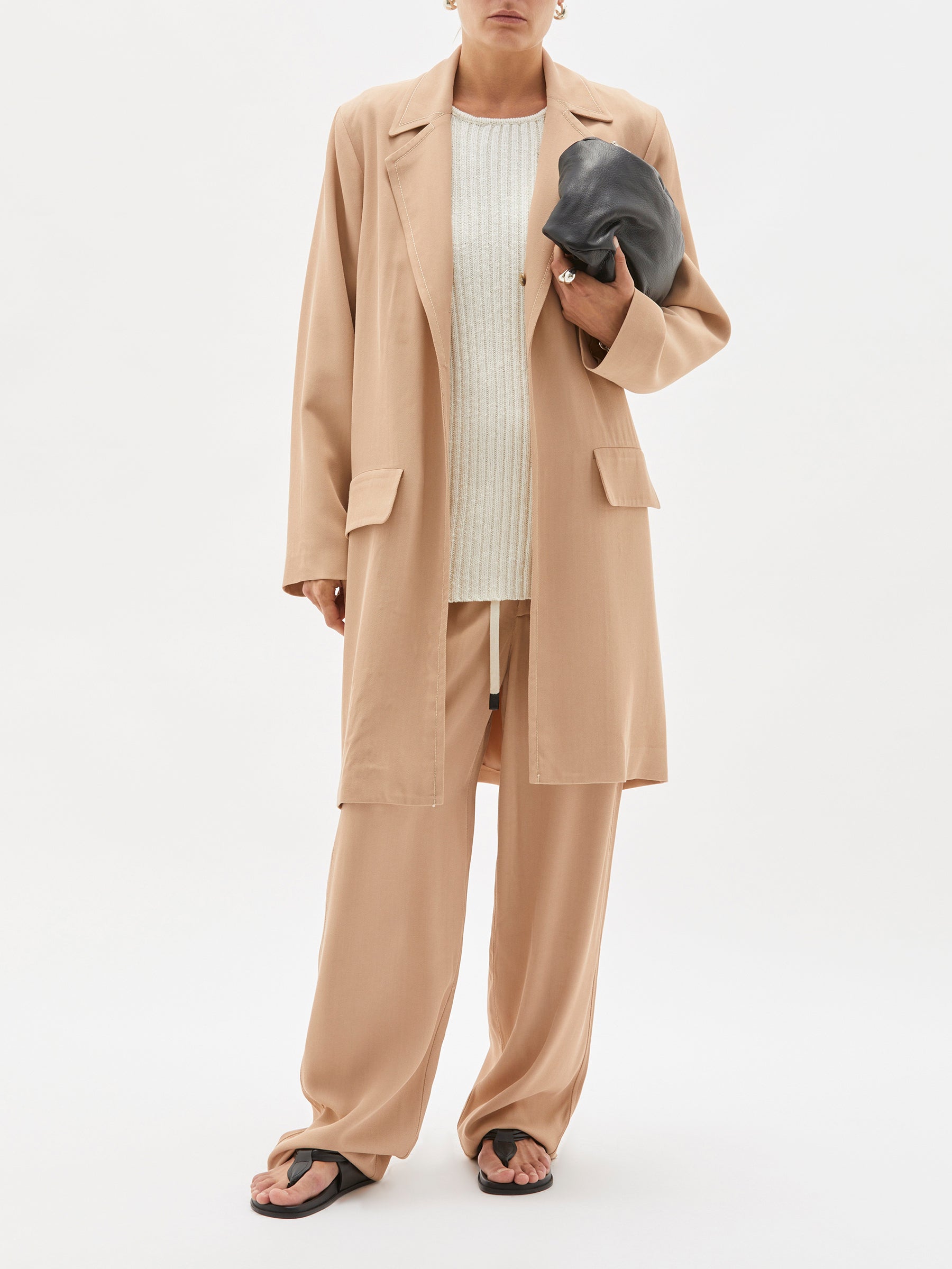 viscose twill travel trench