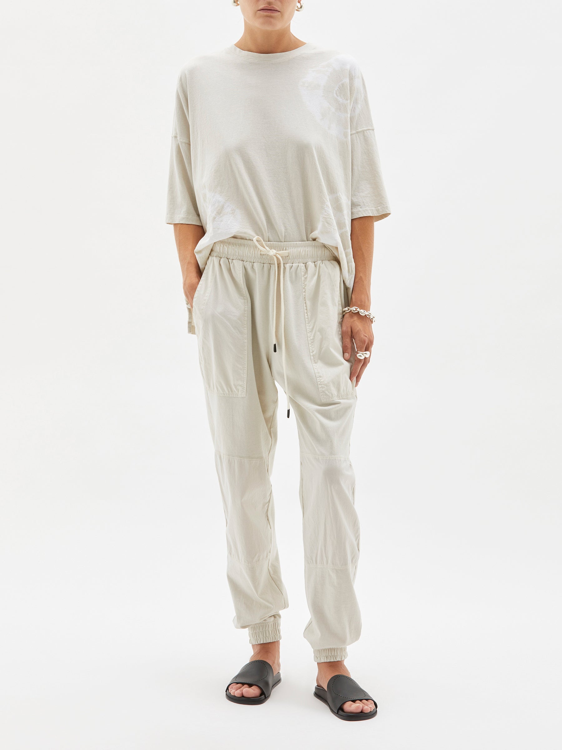 contrast panelled track pant