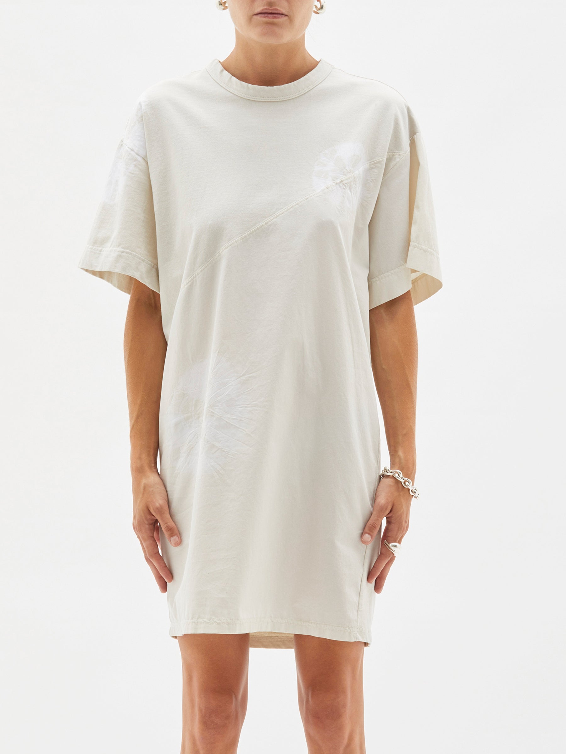 karamatsu contrast double jersey dress