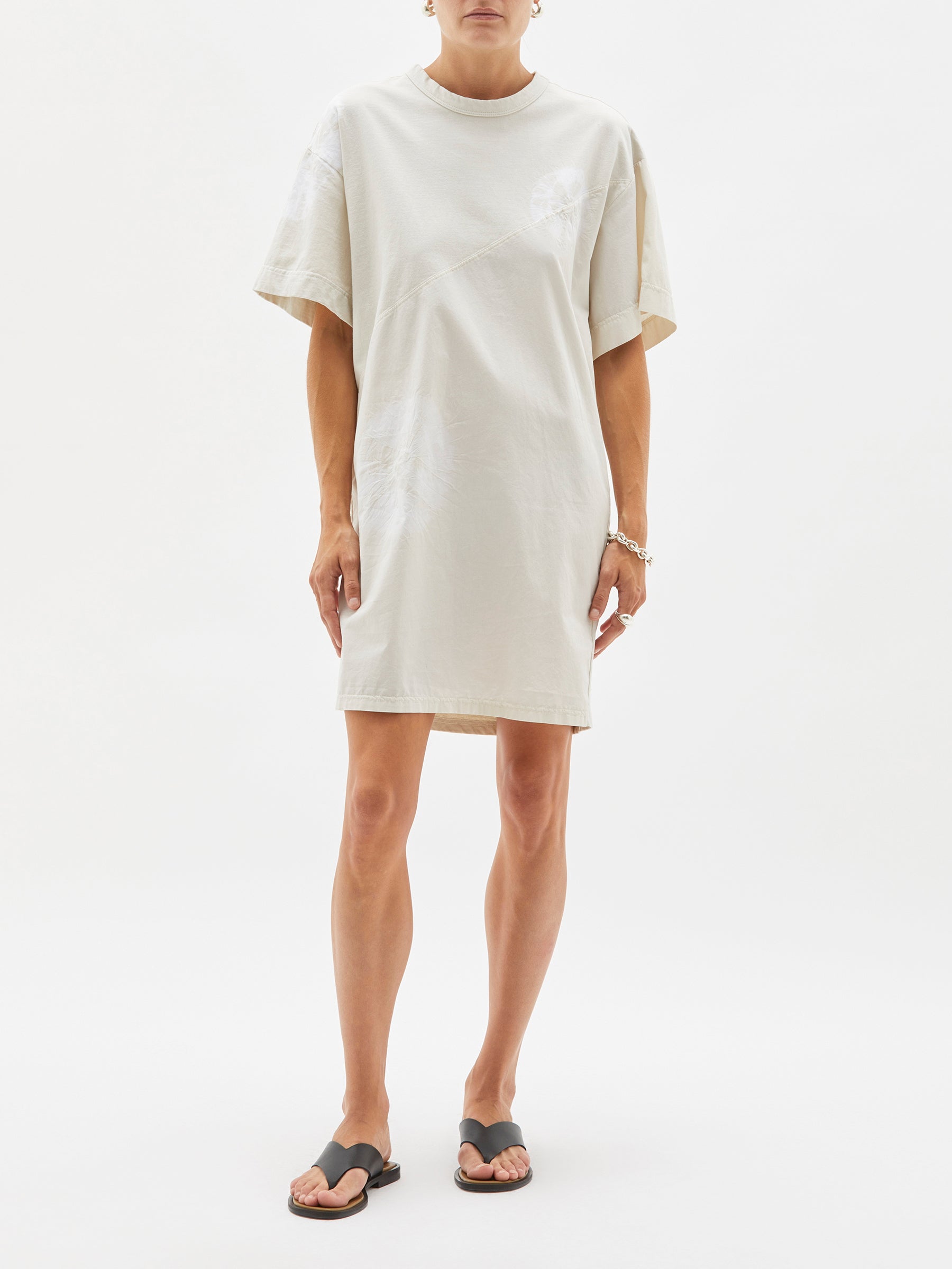 karamatsu contrast double jersey dress