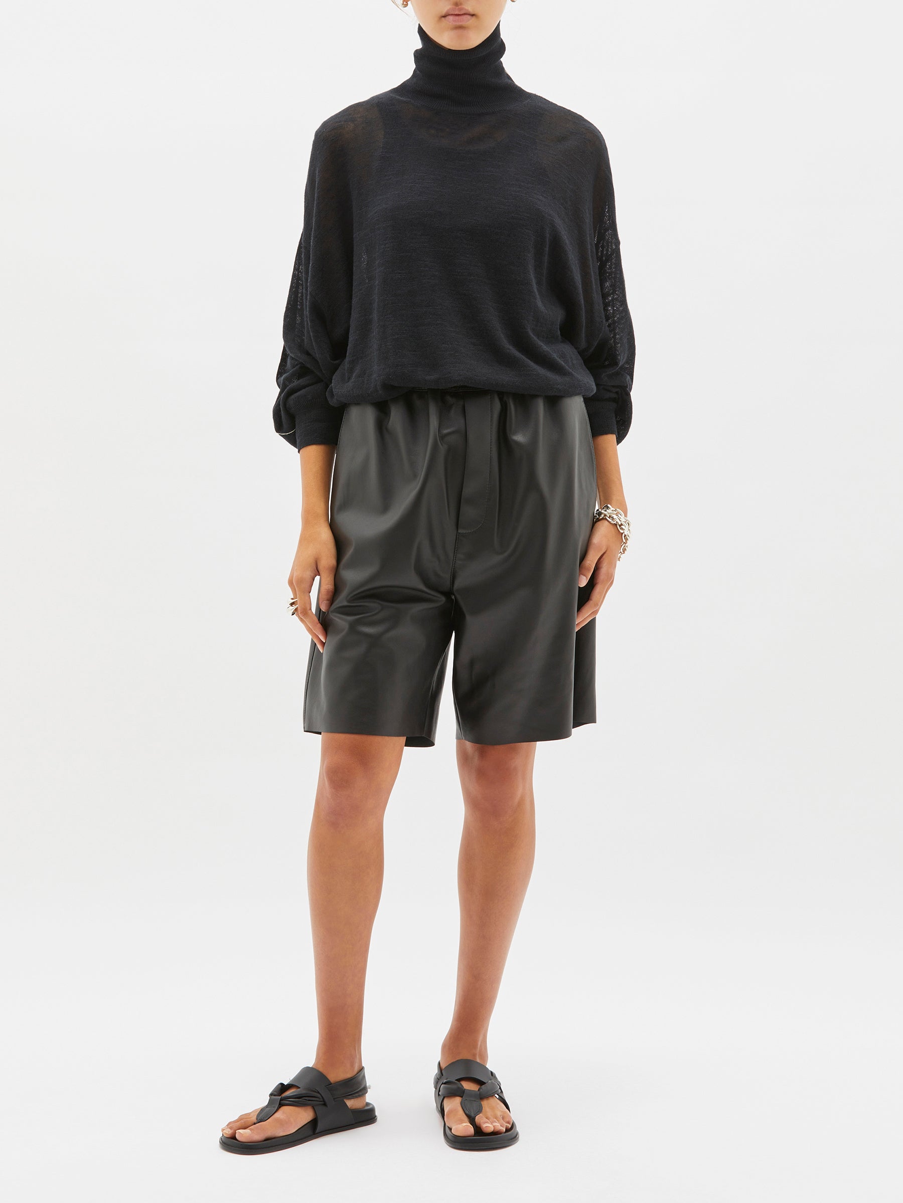 cotton linen turtleneck knit