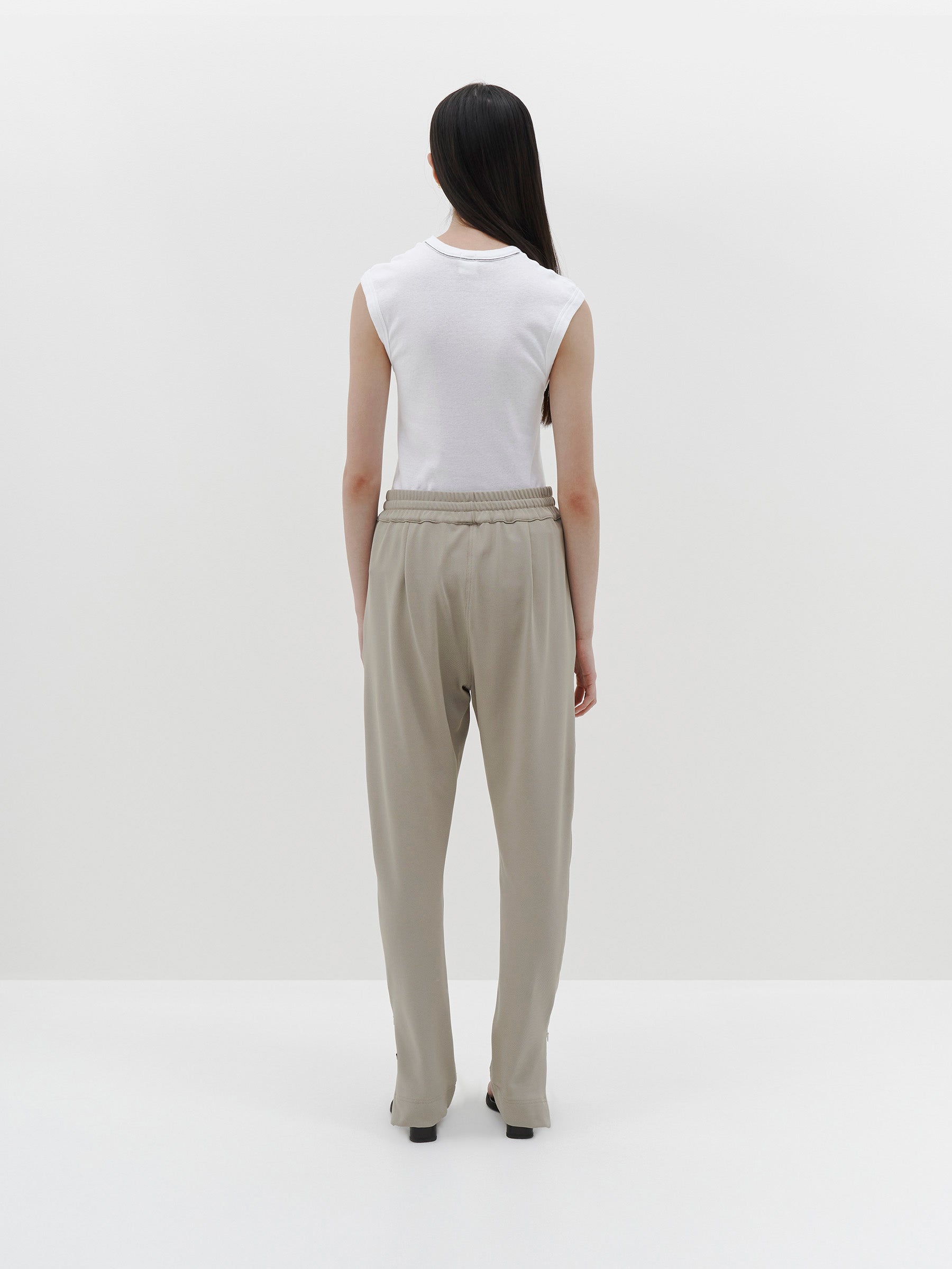 stretch twill zip detail pant