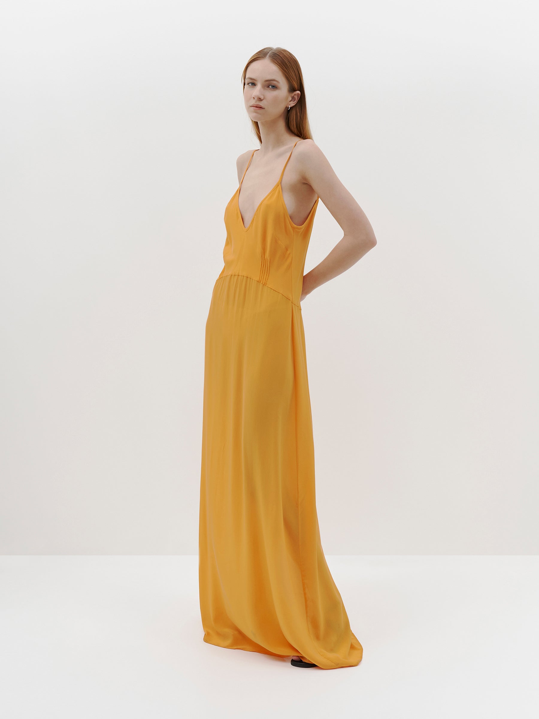 silk longerline slip dress