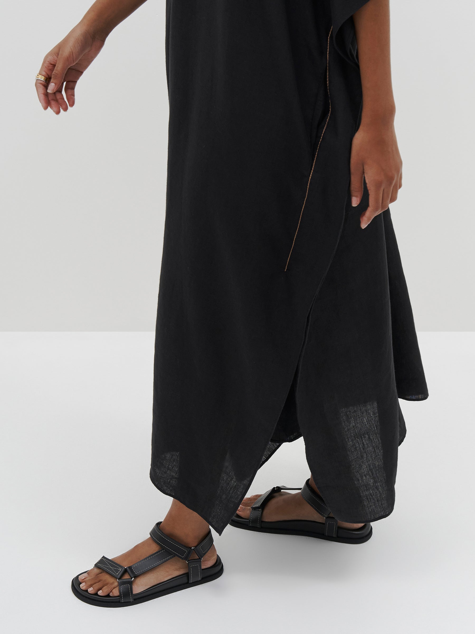 linen v neck beach dress