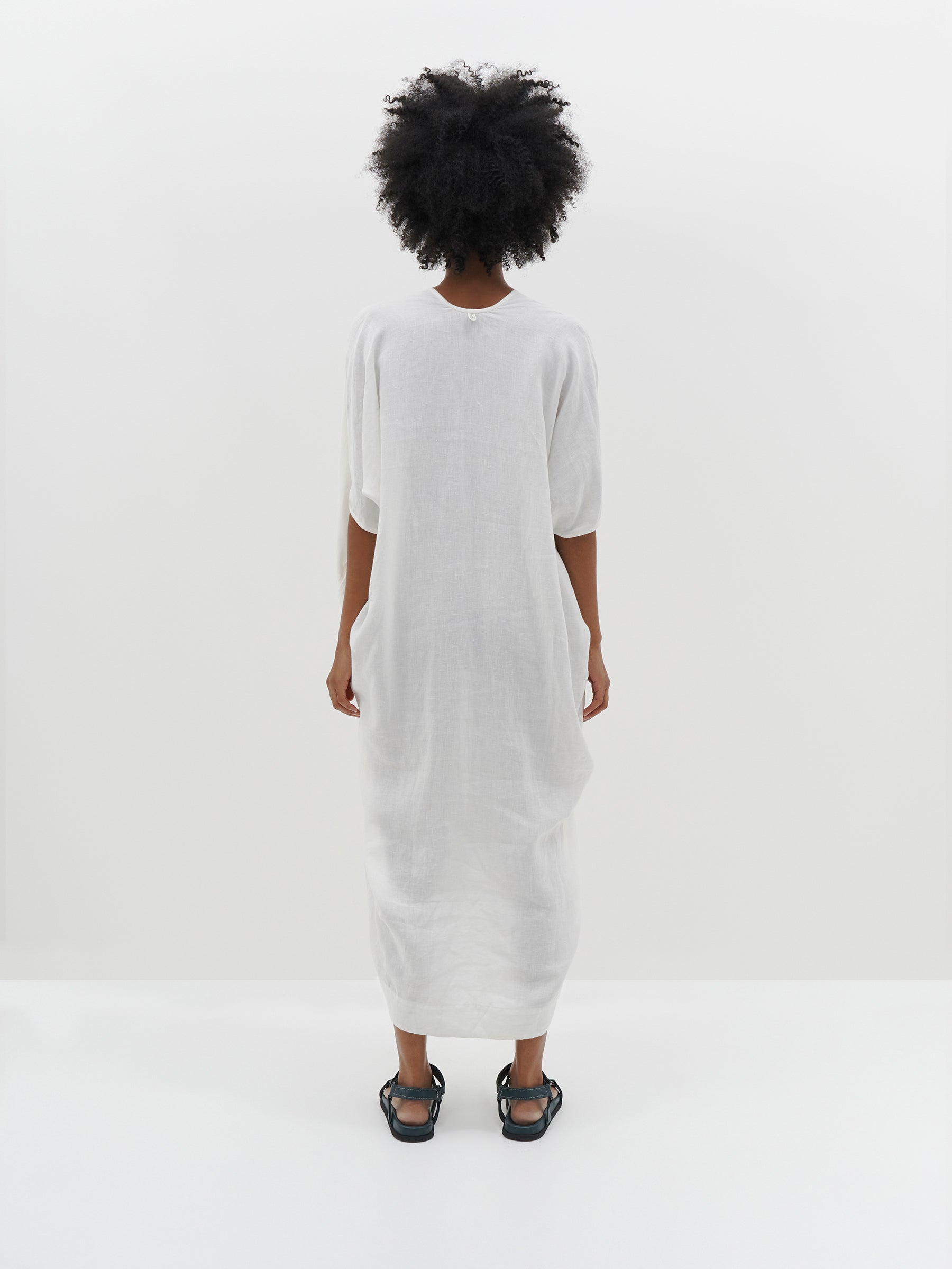 linen v neck beach dress
