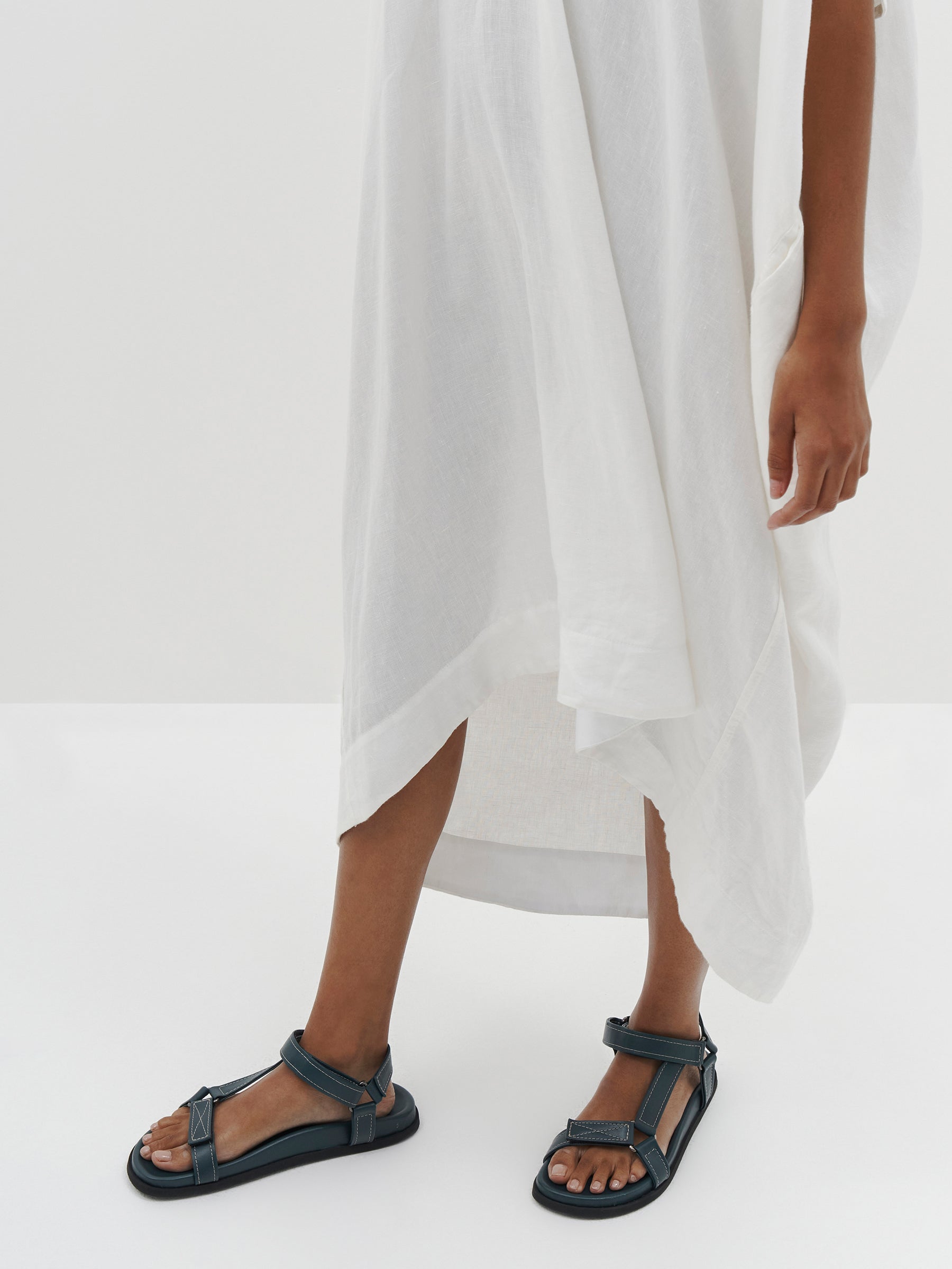 linen v neck beach dress