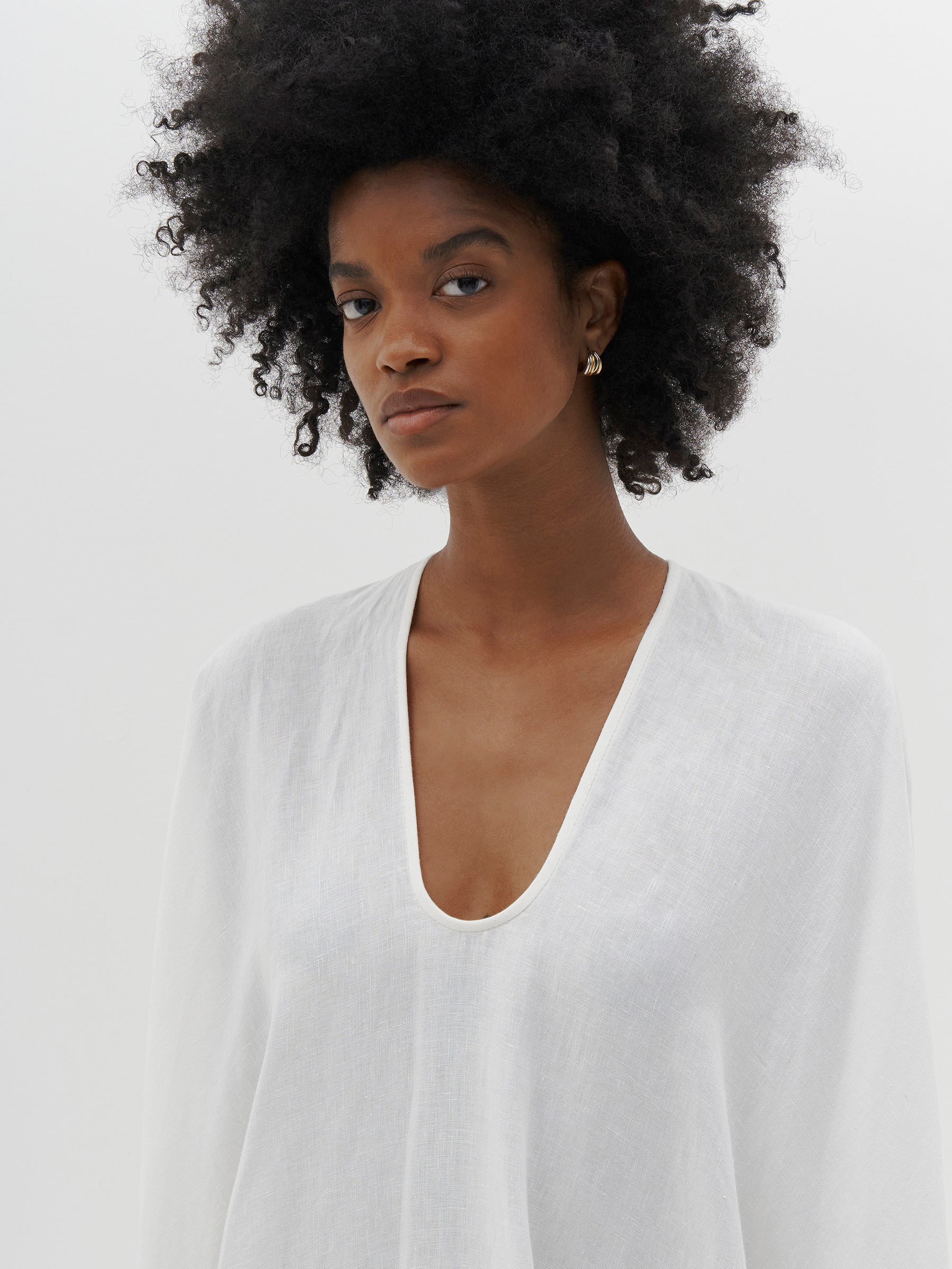 linen v neck beach dress