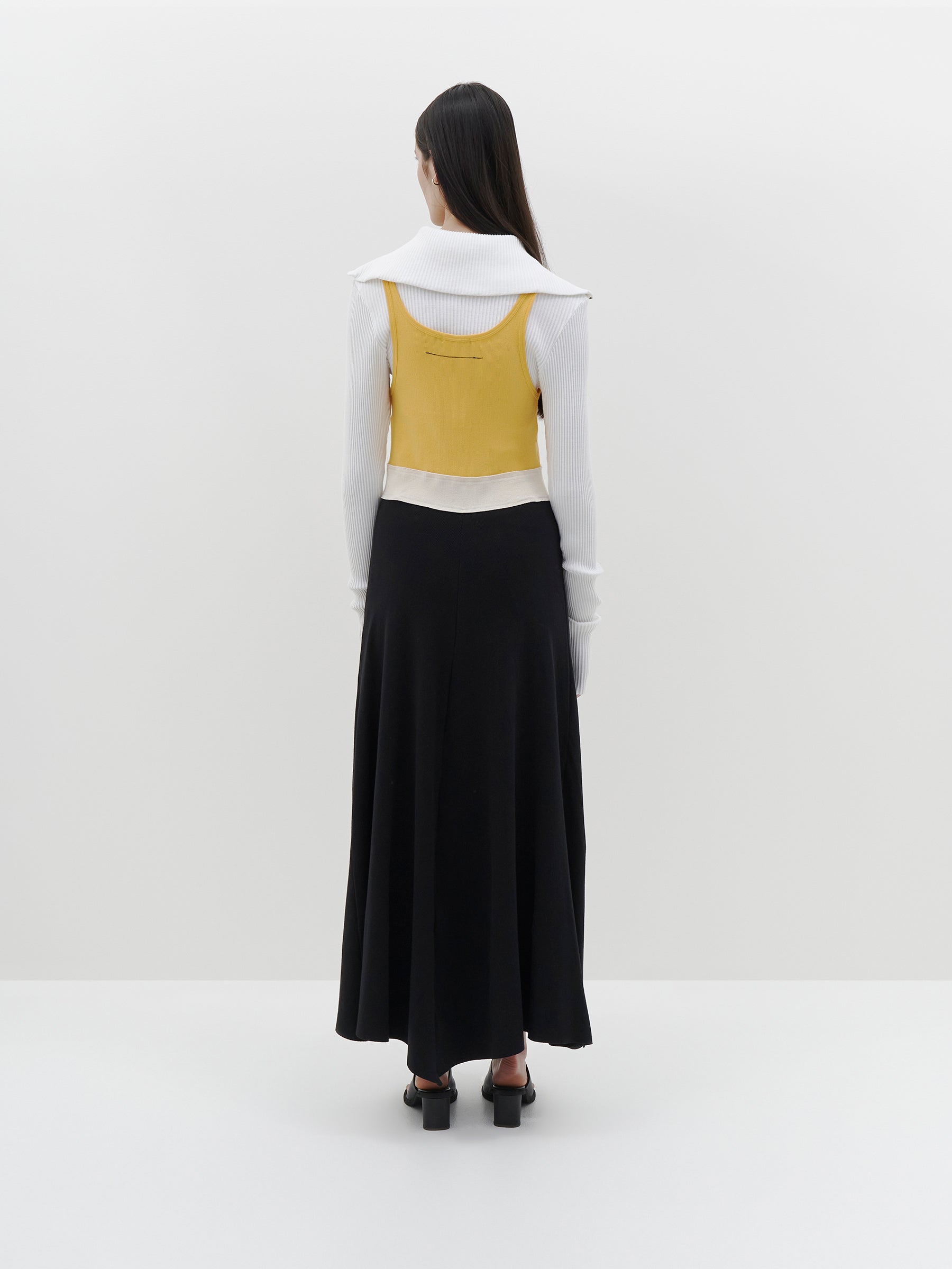 panelled scoop tank rib dress
