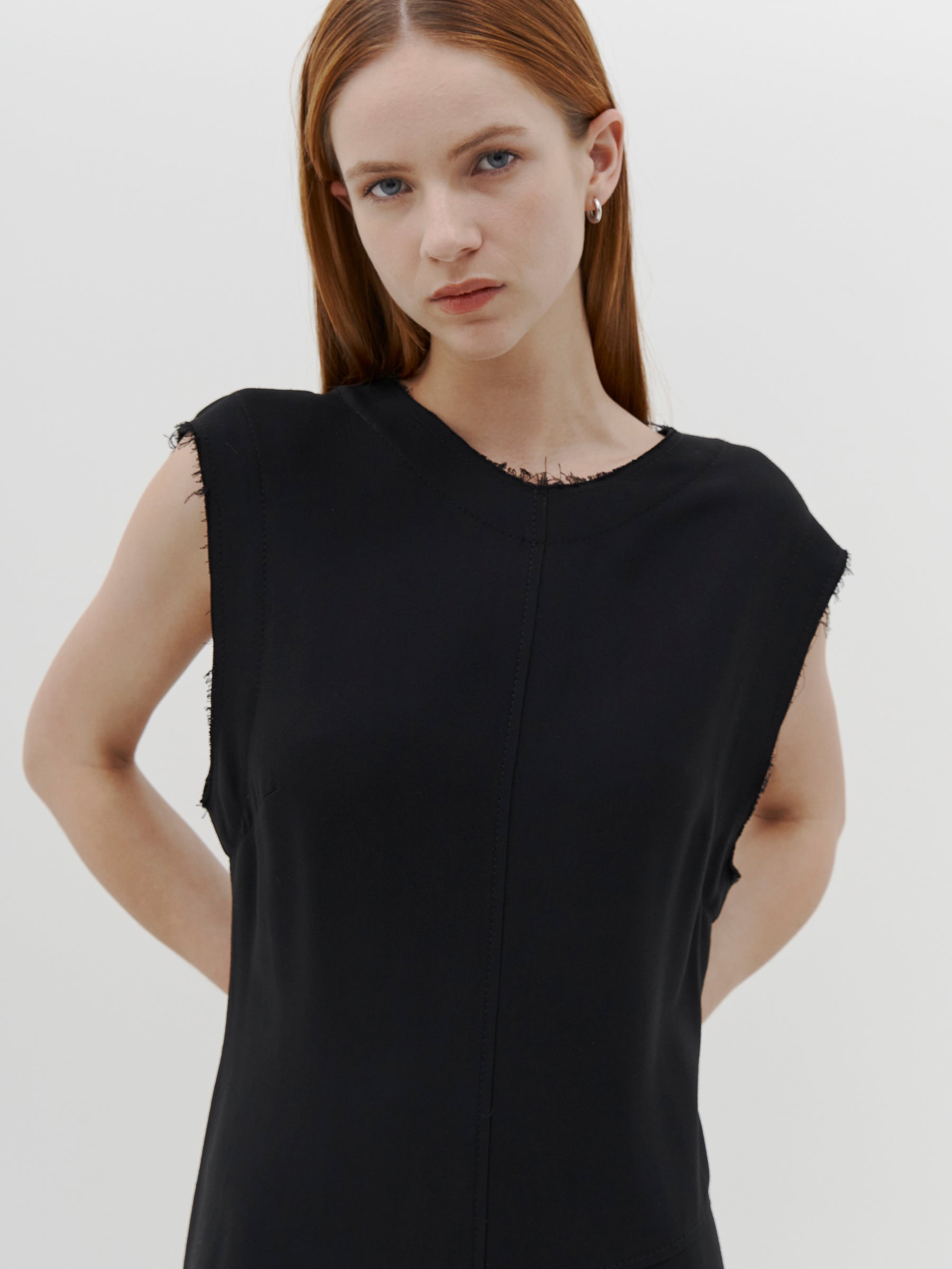 viscose raw detail dress