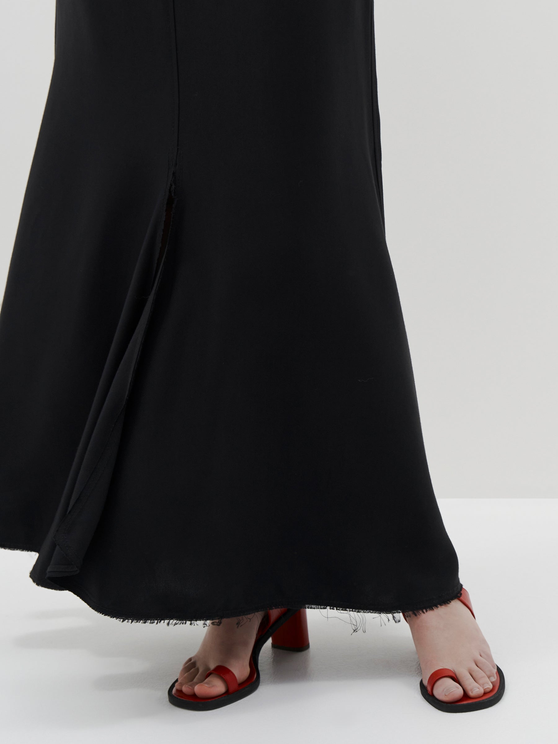 viscose raw detail dress