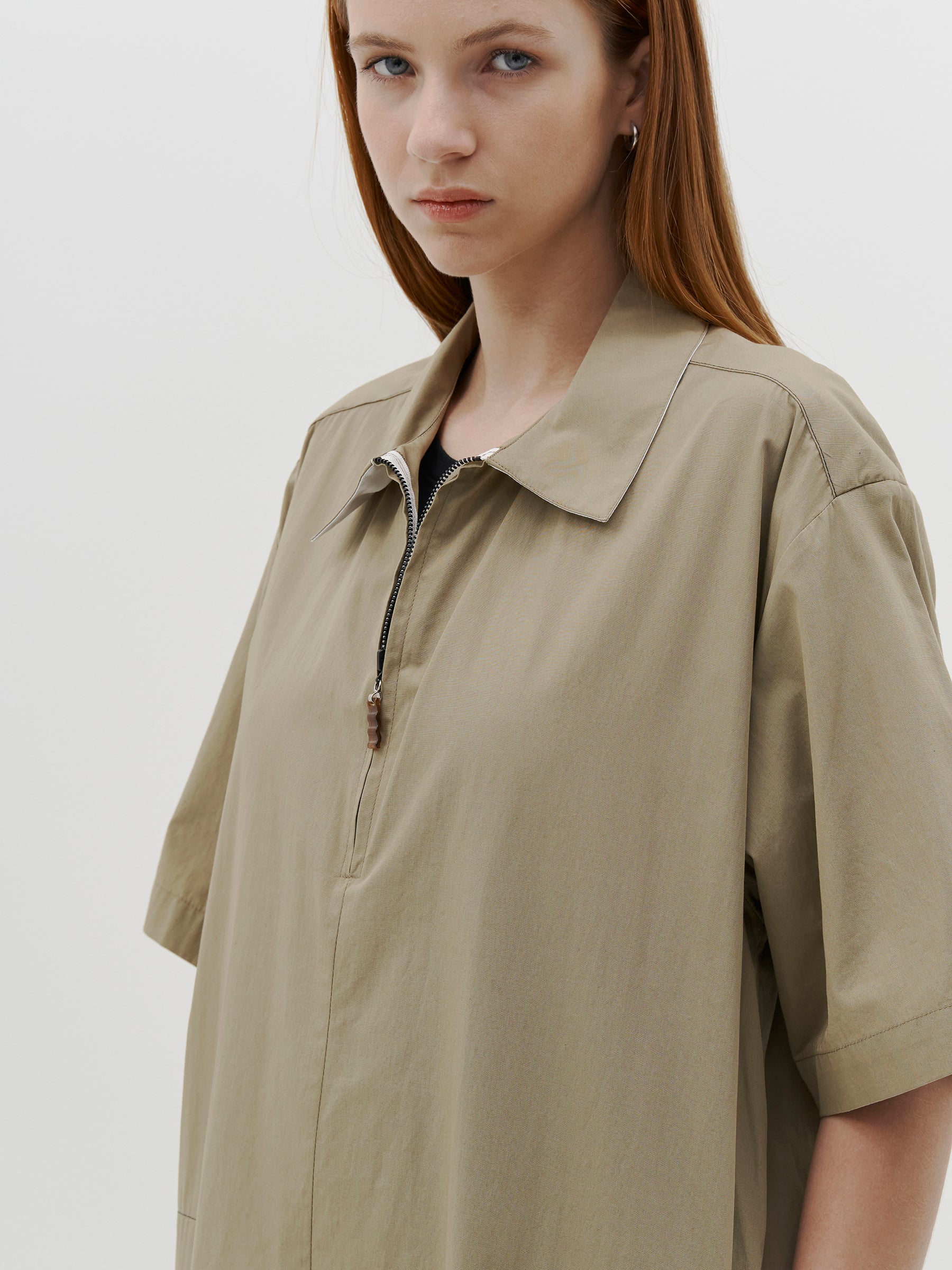 zip detail shirt dress