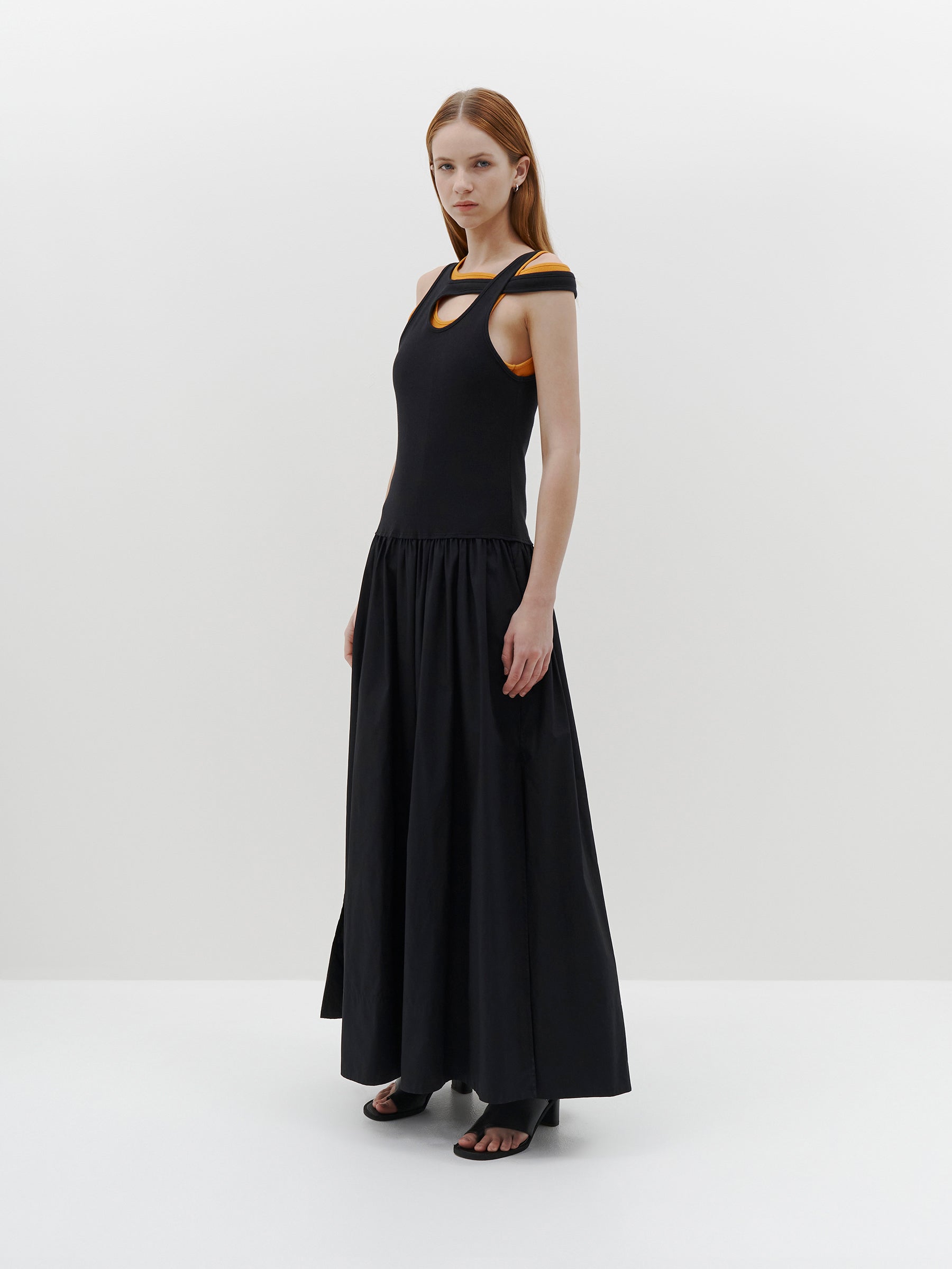 crossover contrast tank dress