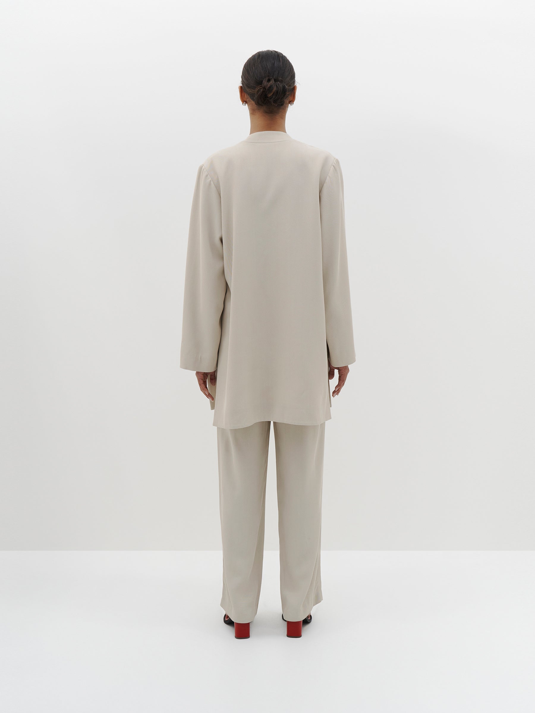 viscose side split travel coat