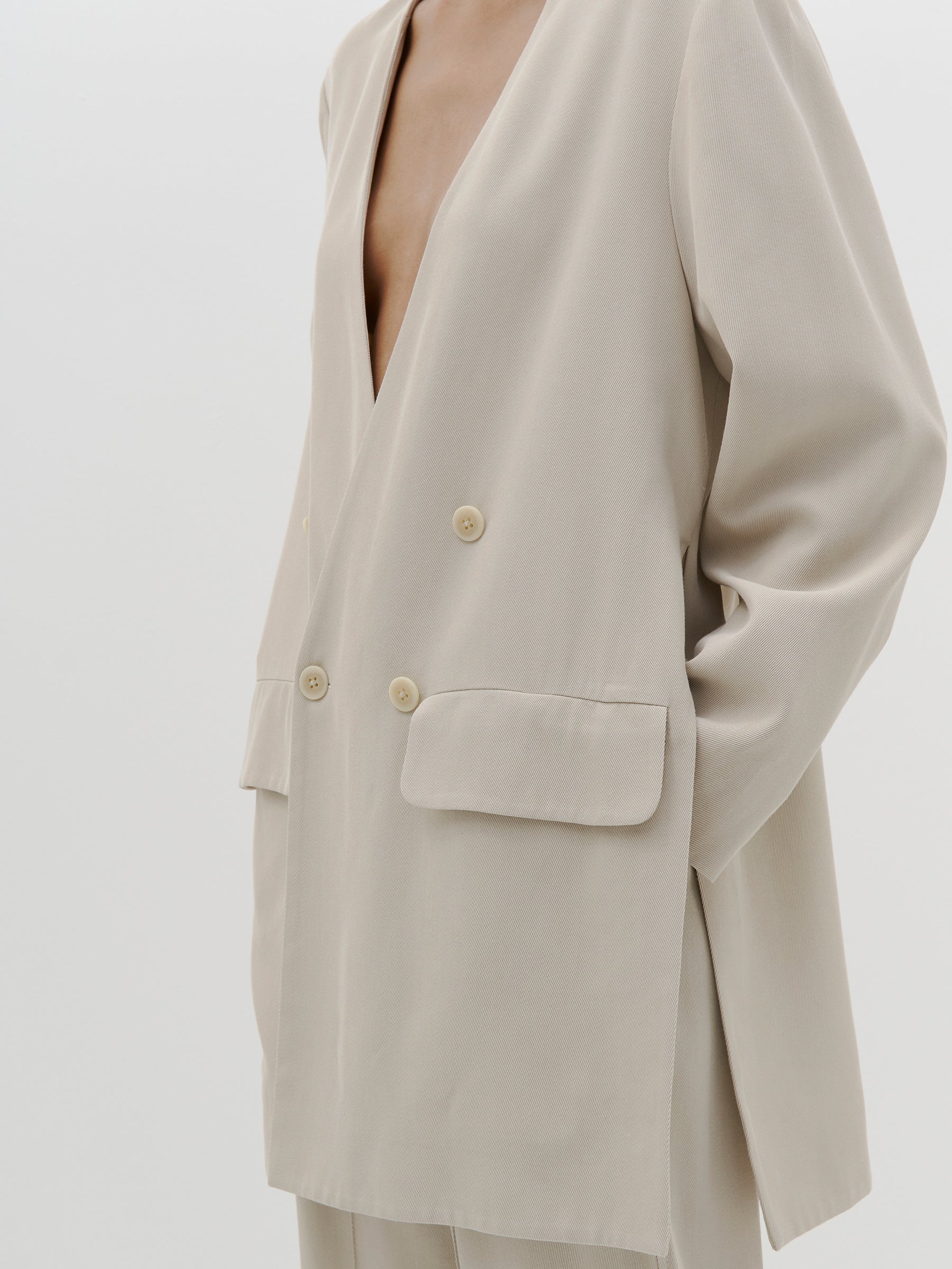 viscose side split travel coat