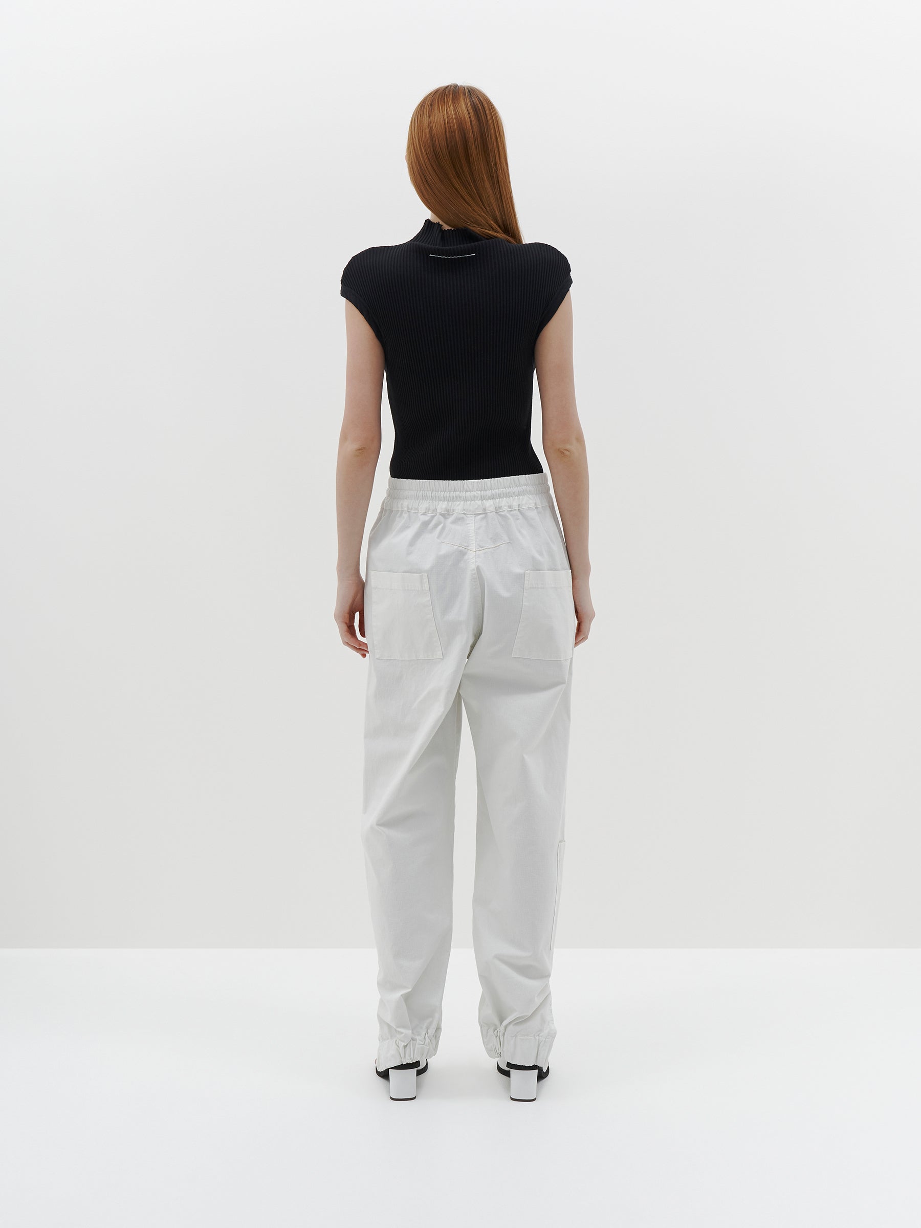 raised neck drapey rib tank