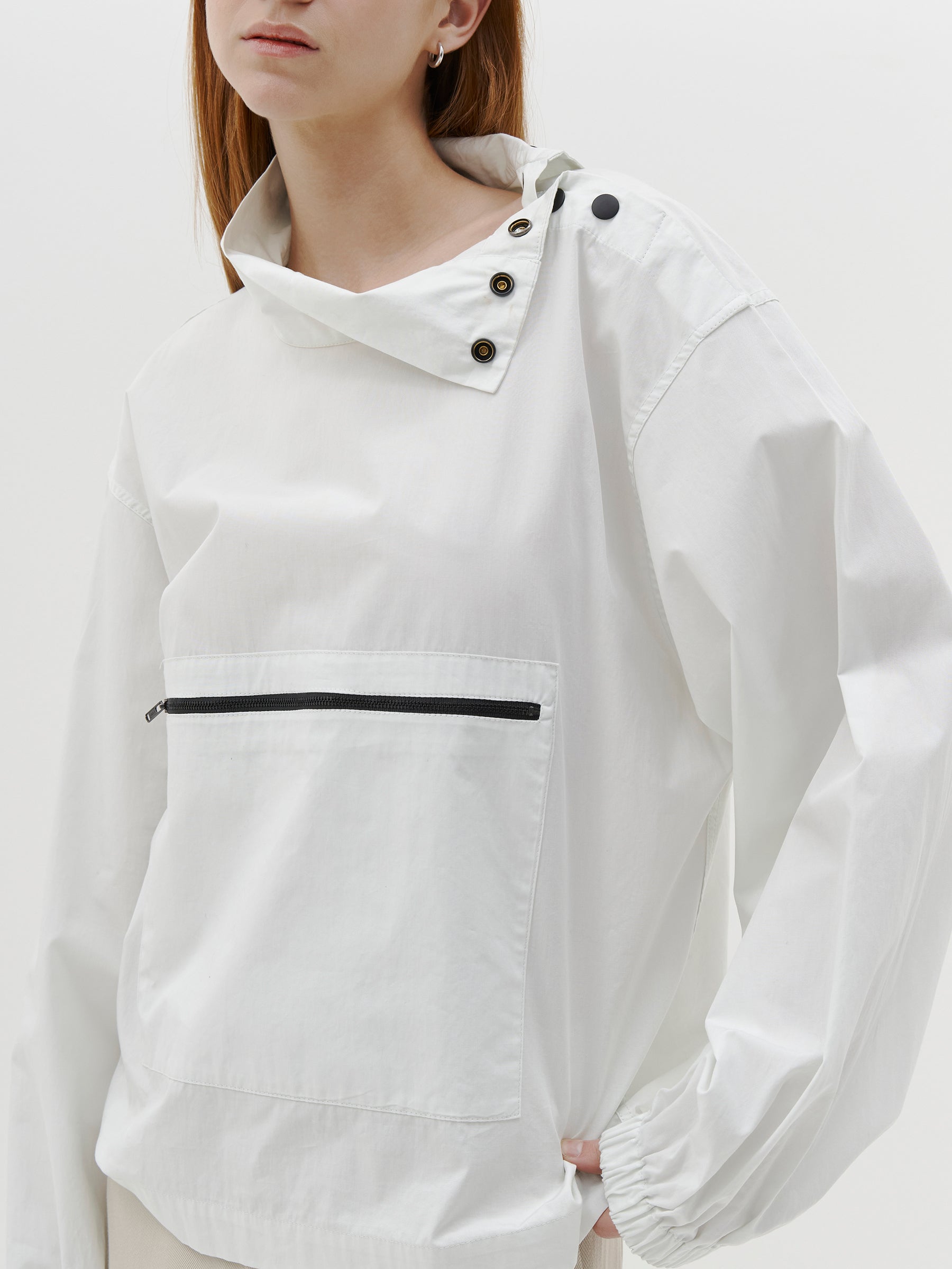 pocket detail poplin sweat