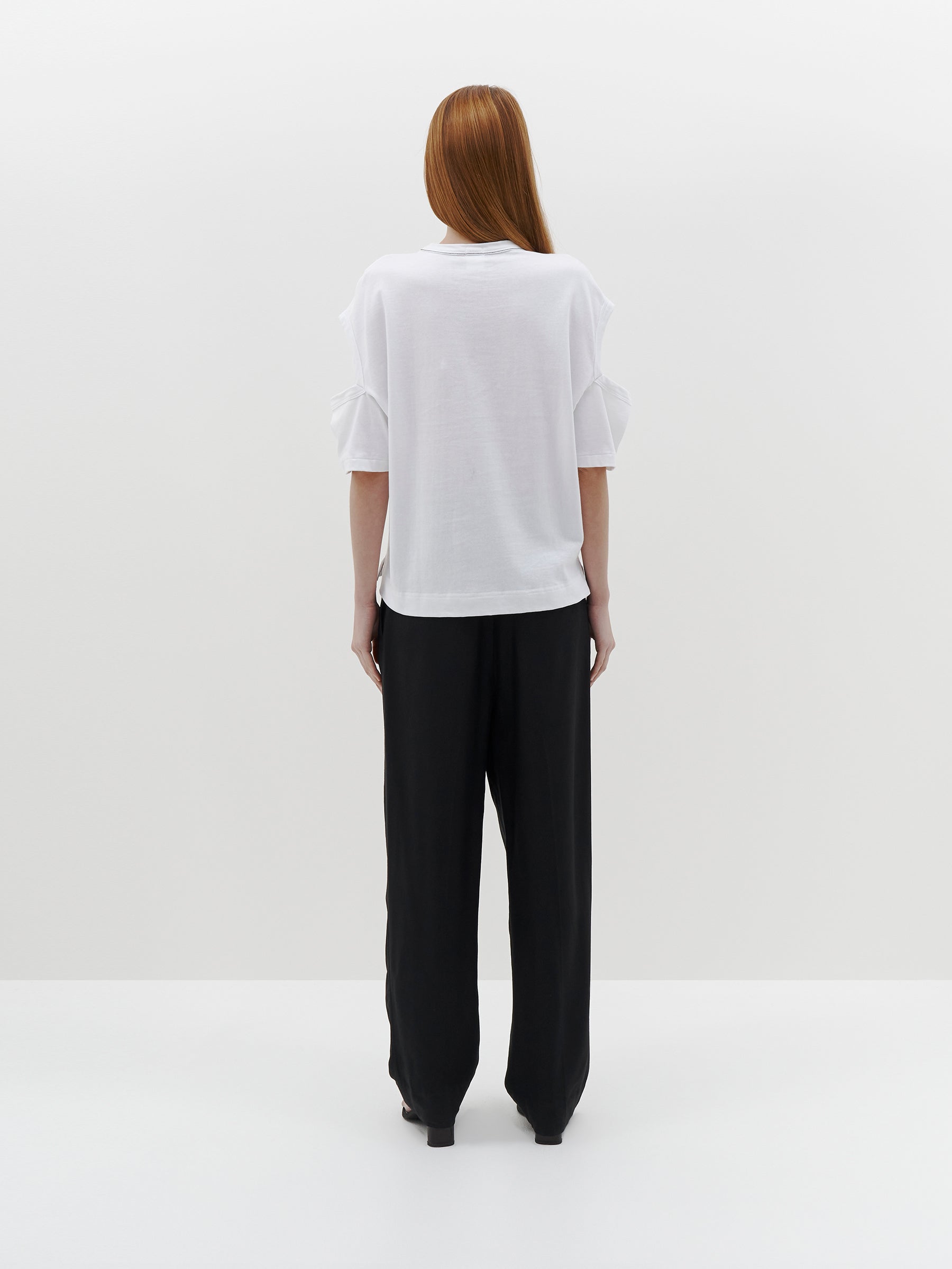 shoulder cut out boxy t.shirt
