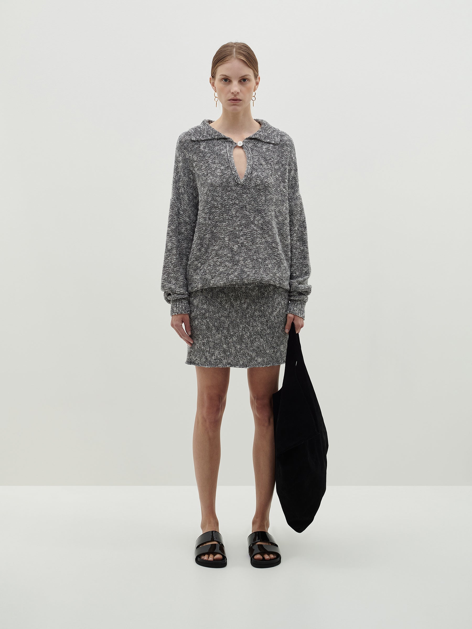 textured knit skirt