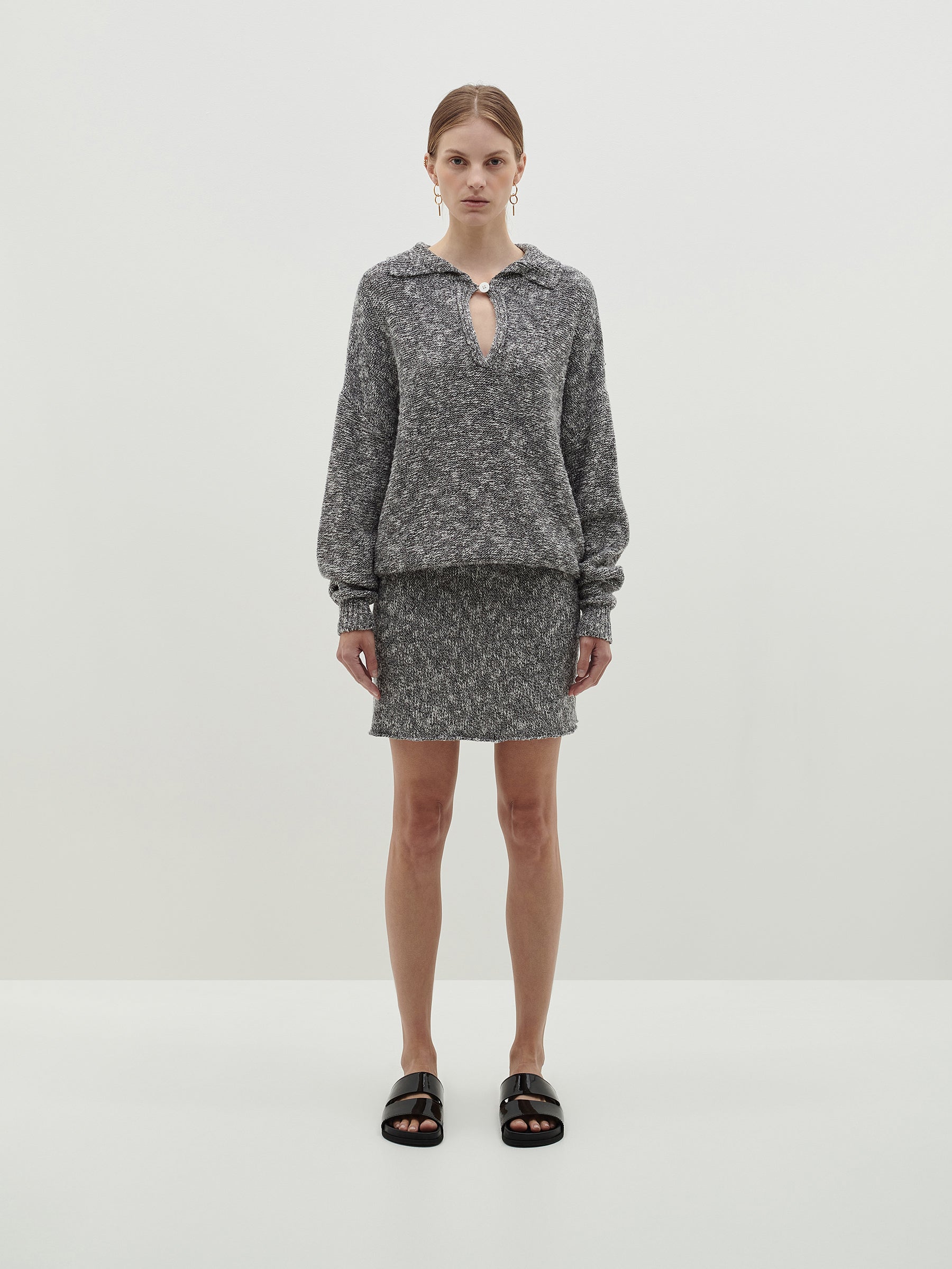 textured knit skirt